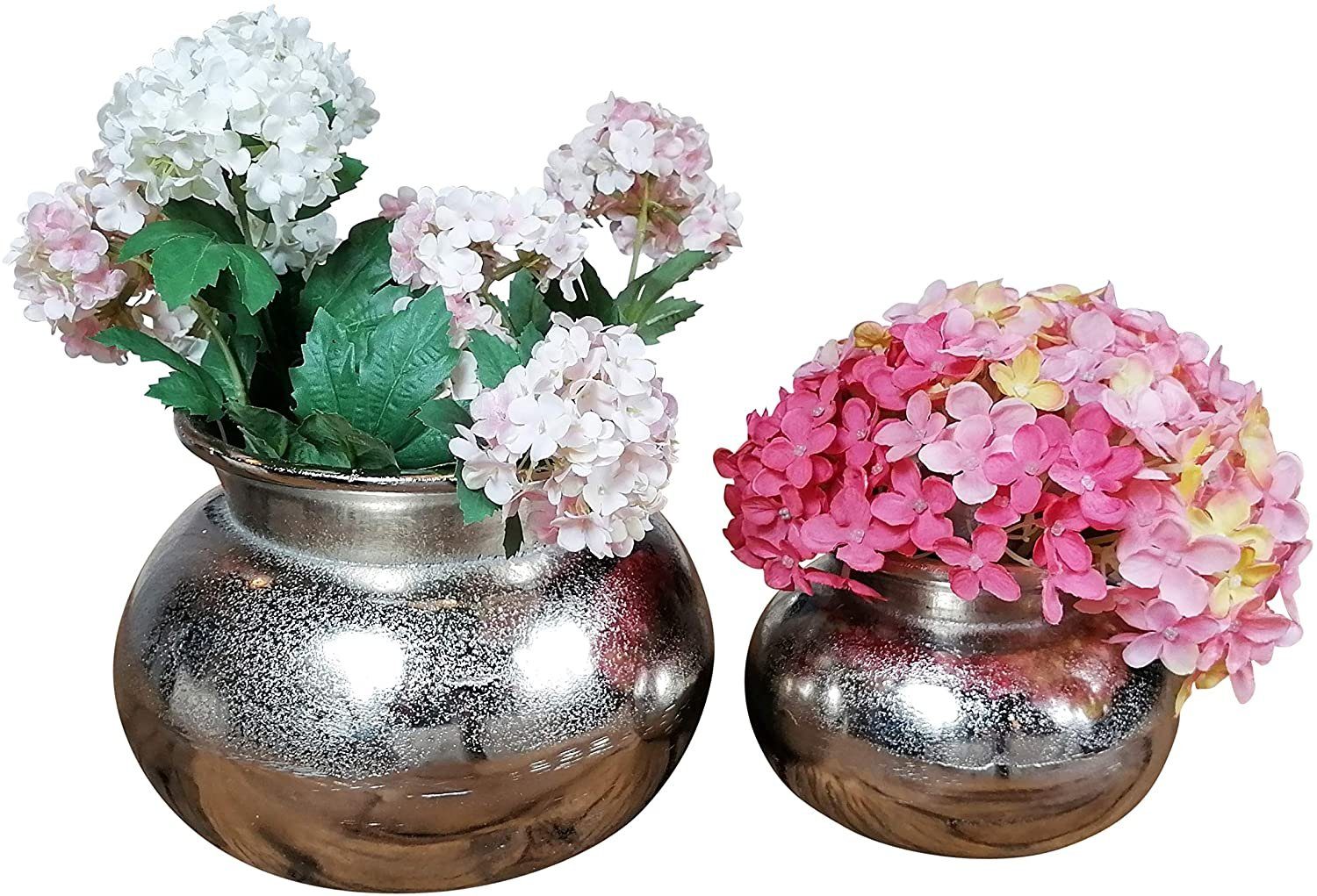 Silber Dekovase Blumenvase MichaelNoll Set Aluminium / 2er cm Dekovase 16 Gefäß 22 Vase Pokalvase