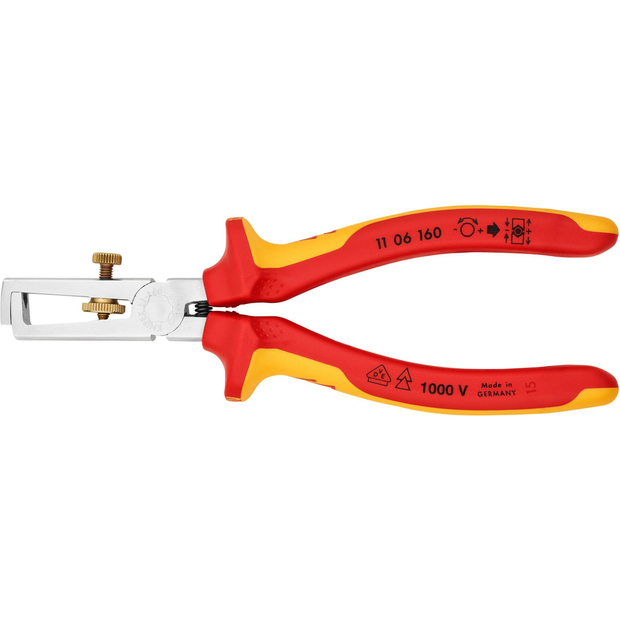 Greifzange KNIPEX Abisolier-Zange 11 06 160 VDE, (mit