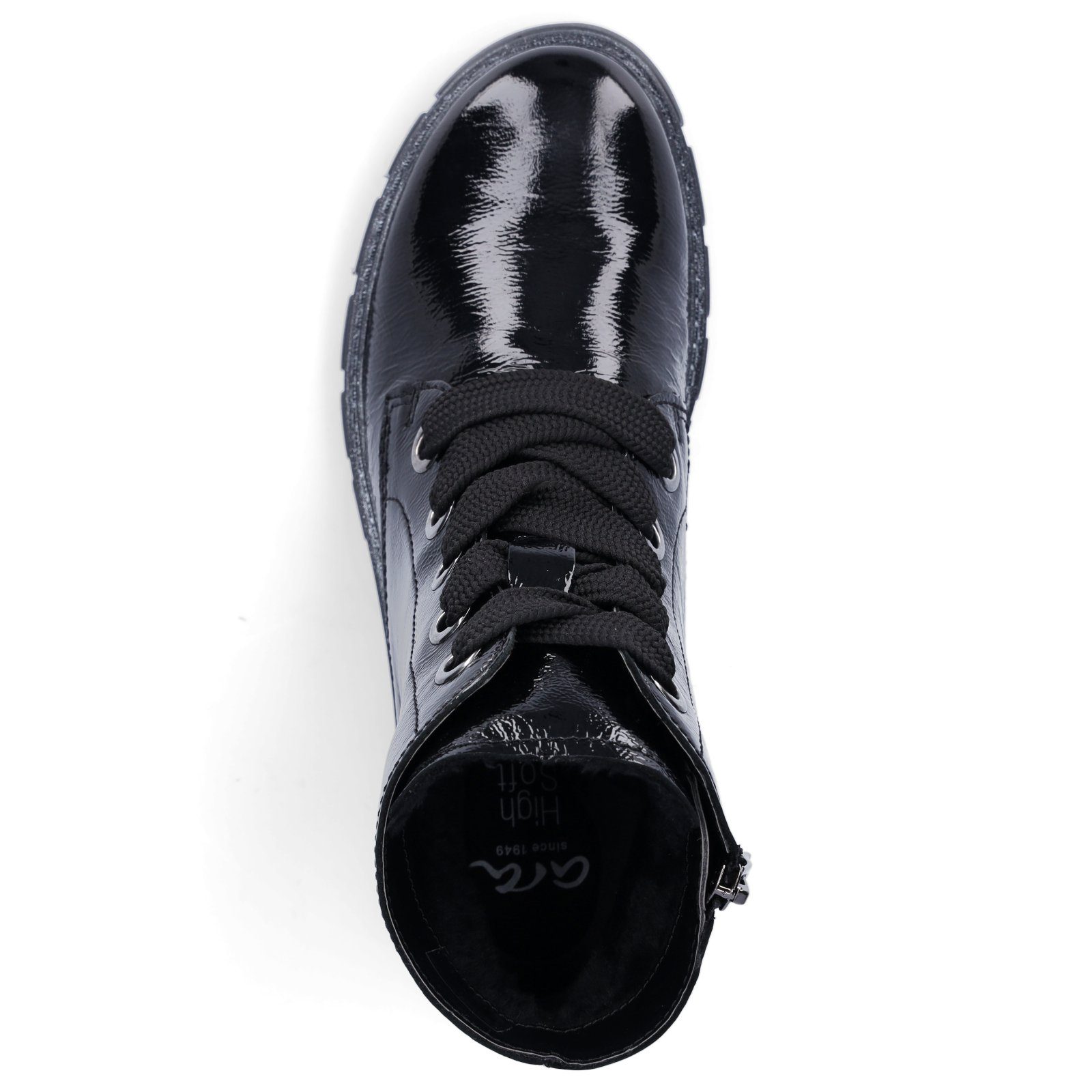 Ara Ara Damen Leder Schnürboot schwarz Lack Schnürboots