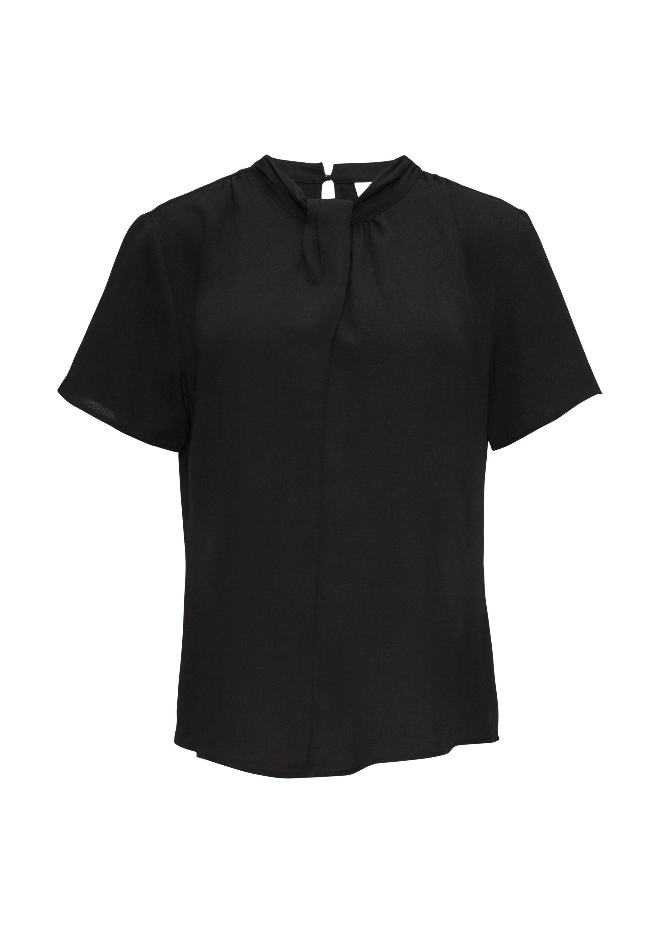s.Oliver Kurzarmbluse Bluse Crêpebluse mit Twist-Detail günstig online kaufen
