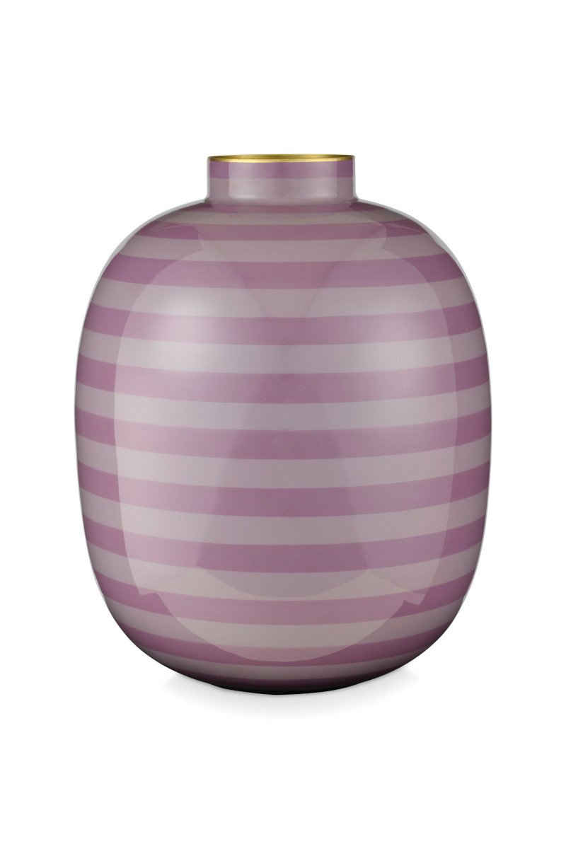 PiP Studio Dekovase Home Deco Stripes Metal Vase lila 32cm (Vase)