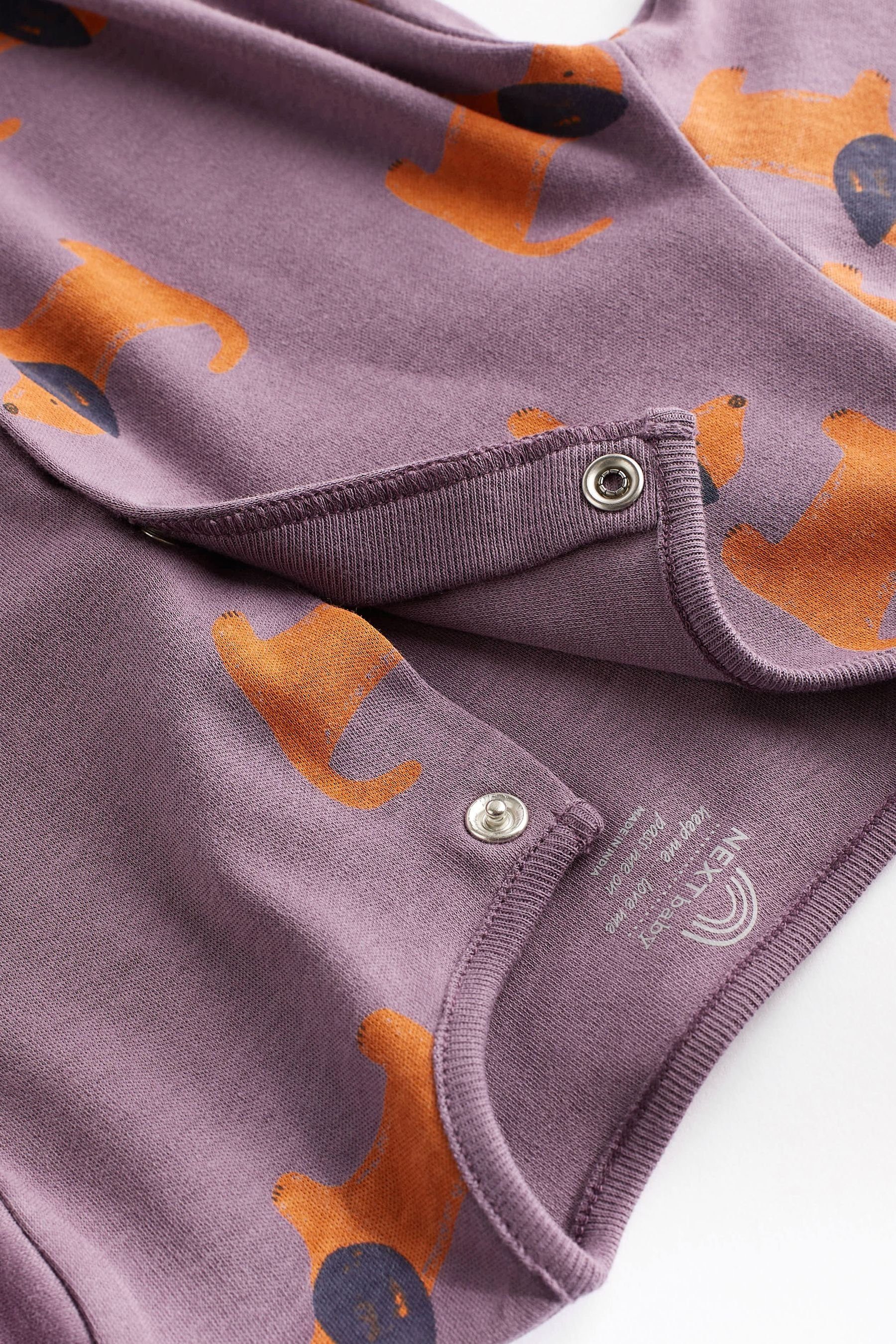 Next Schlafoverall Babyschlafanzüge, 3er-Pack (3-tlg) Purple Lilac Gerippte