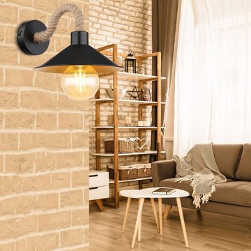 Globo Wandleuchte Wandleuchte Innen Holz Wohnzimmer Wandlampe Schlafzimmer schwarz