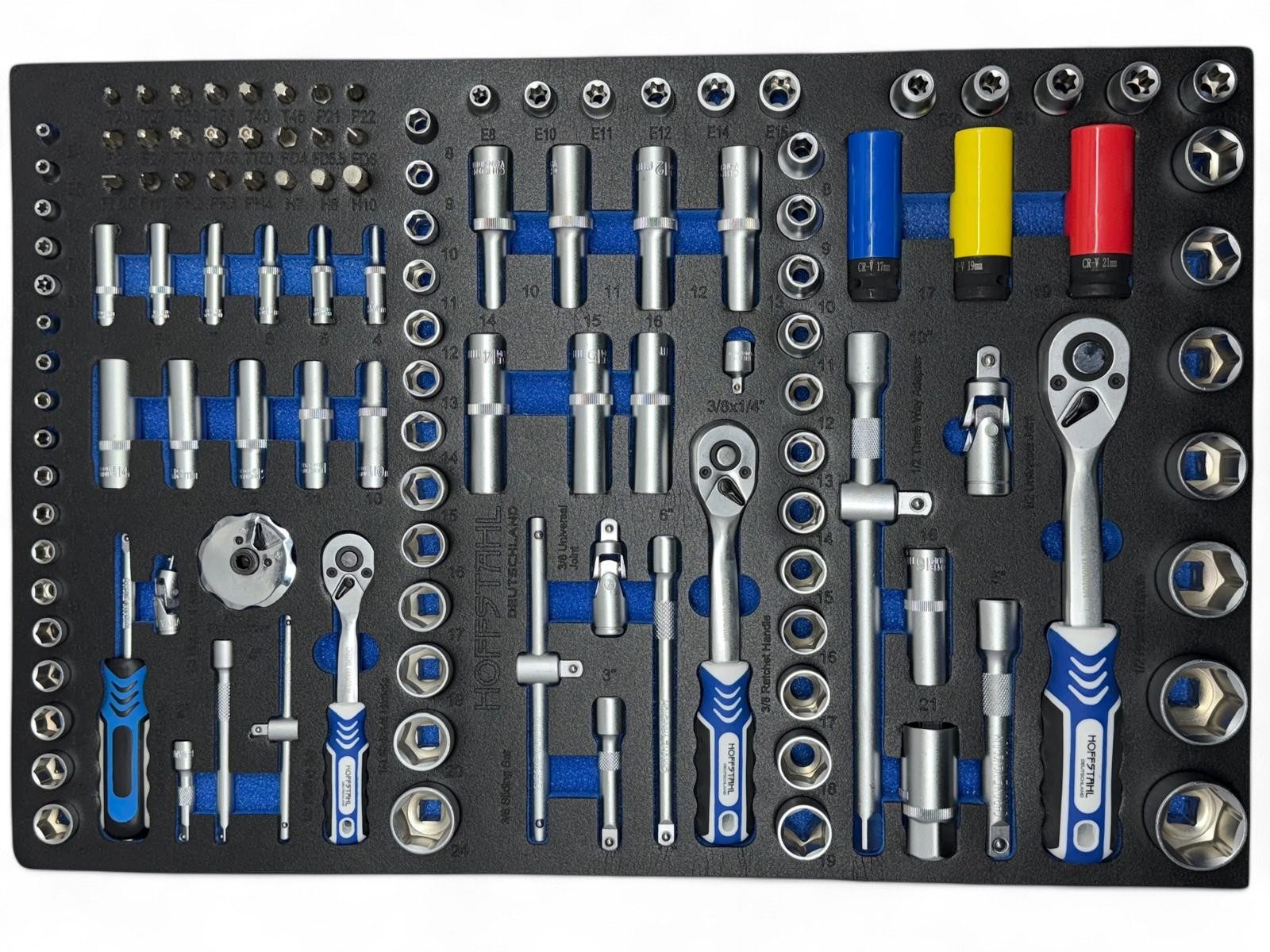 Daewoo Power Products Werkzeugwagen HoffStahl XXXL Jumbo befüllt Werkstattwagen 9/11 Werkzeugwagen, Ohne Maschinen, 387-tlg. Werkzeugset