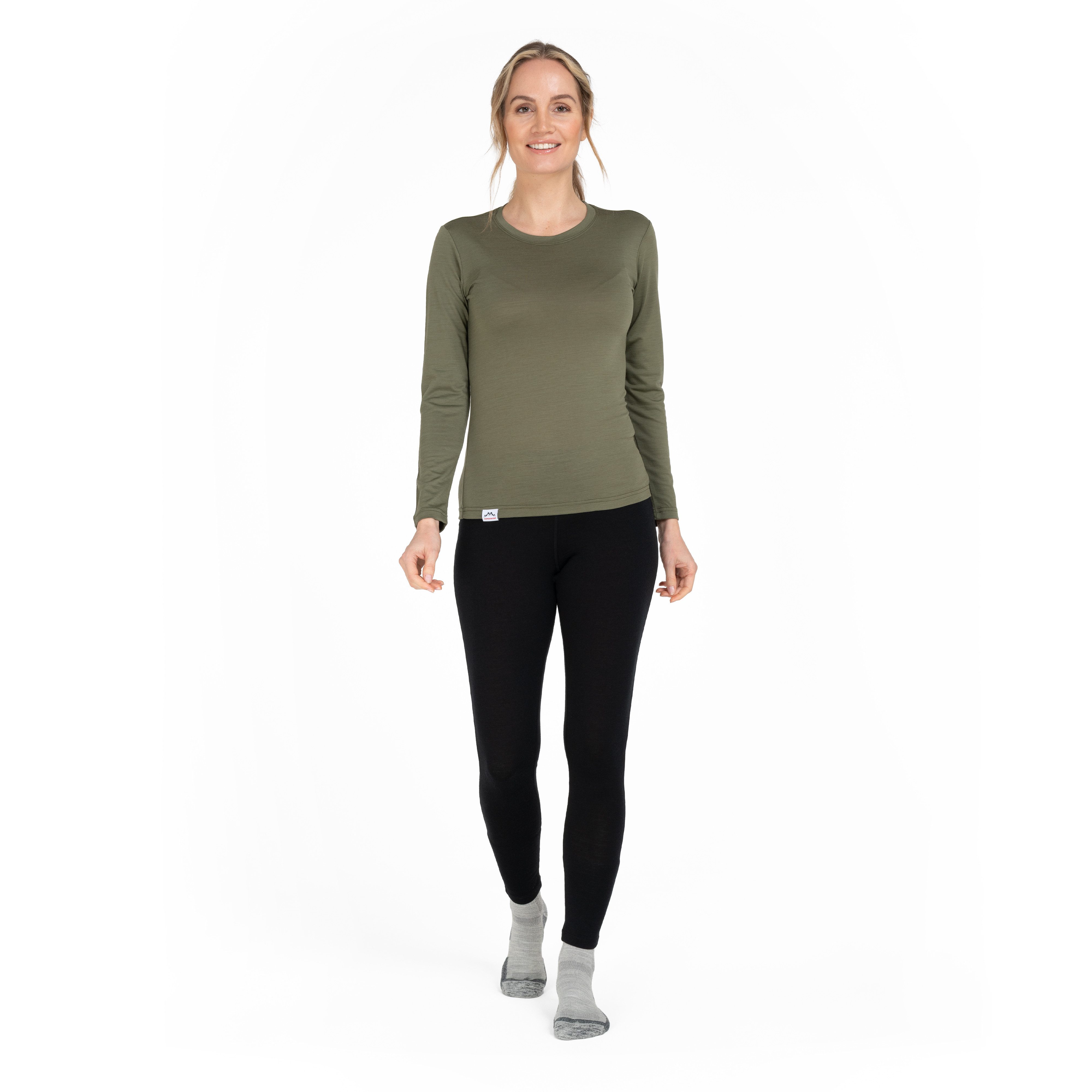 Alpenwert Langarmshirt Damen Longsleeve aus Merinowolle – atmungsaktiv & geruchsneutral Antibakteriell, Anti-Schweiß-Geruch, Outdoor & Funktionsshirt – Bild 3 von 5