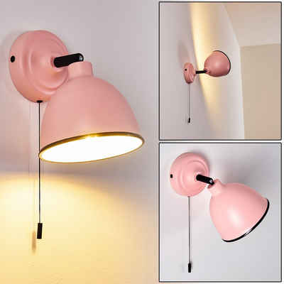 hofstein Wandleuchte »Scerne« verstellbare Wandlampe aus Metall in Rosa/Weiß/Schwarz, ohne Leuchtmittel, 1xE14, Wandspot im Retro-Design, mit Zugschnur zum An-/Ausschalten