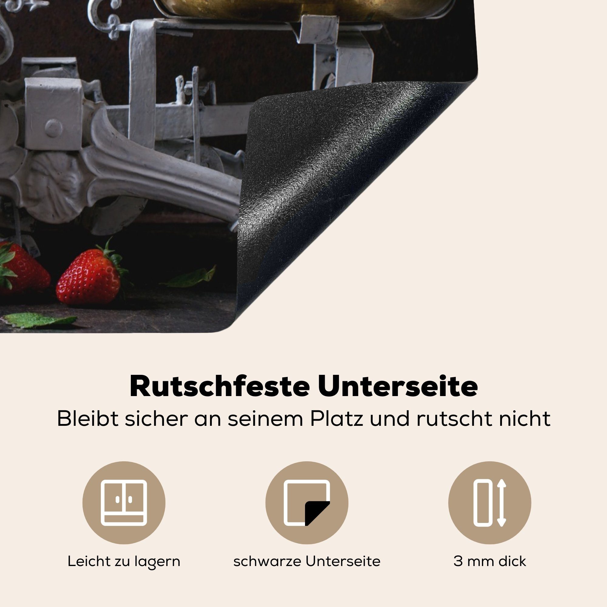 Obst Vinyl, 58x51 (1 Induktionskochfeld Herdblende-/Abdeckplatte - - Kochen, Küchenutensilien MuchoWow cm, für Induktionsherd, Küchen Dekoration tlg),