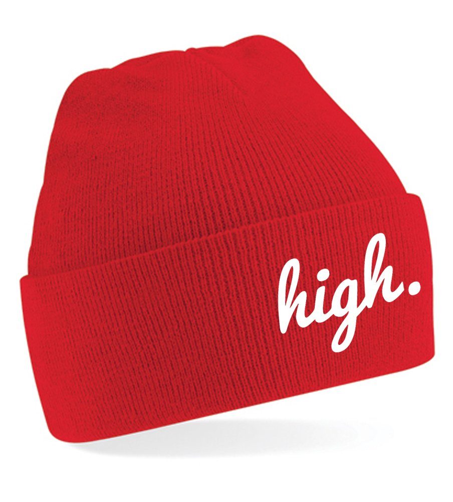 Blondie & Brownie Beanie Unisex Erwachsenen Mütze High 420 Rot