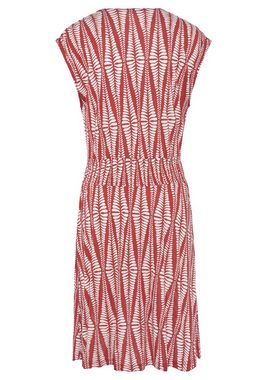 LASCANA Jerseykleid mit breitem Smokbund, kurzes Sommerkleid mit Alloverprint