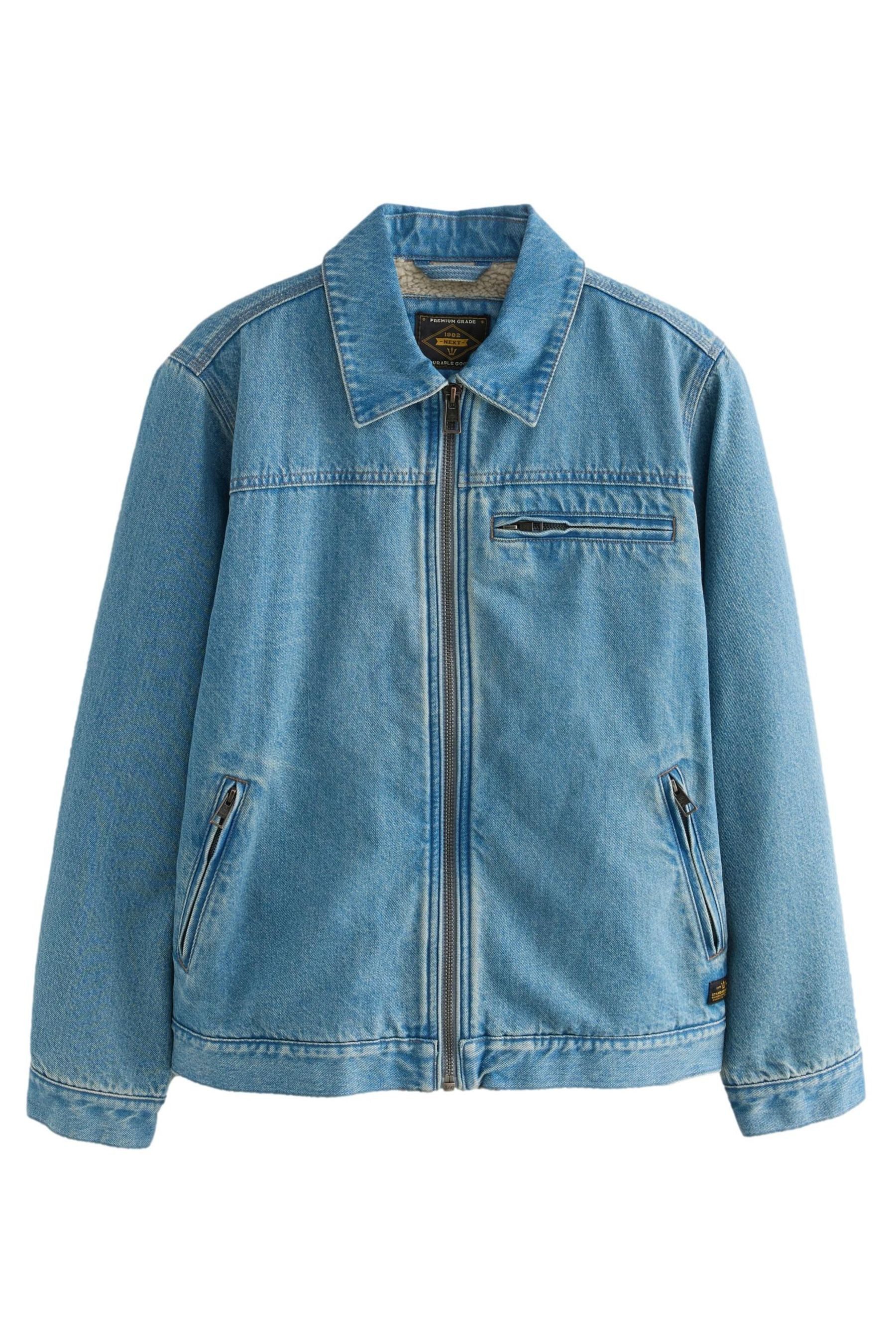Jeansjacke Arbeiterjacke aus Denim mit Borgfutter
