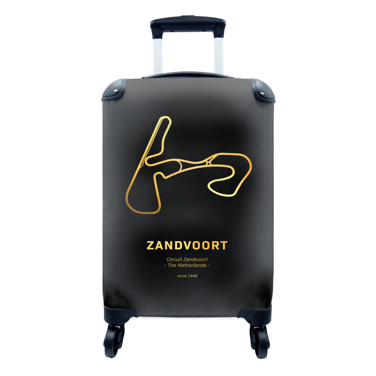 MuchoWow Handgepäckkoffer Rundkurs Zandvoort Trolley, - Reisetasche 4 rollen, Ferien, Gold, Reisekoffer Handgepäck für Rollen, mit 