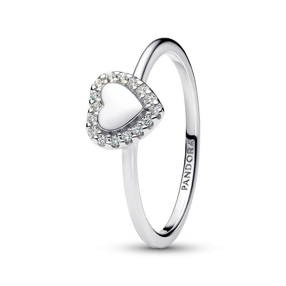 Pandora Fingerring PANDORA Timeless Damen Herzring aus 925er Silber, Zirkonia
