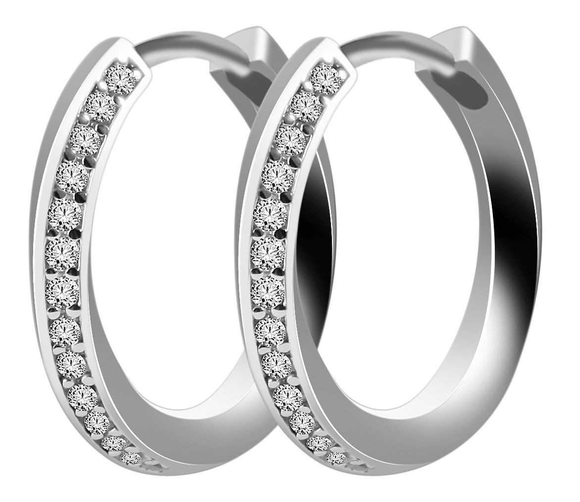 Klappcreolen Ohrringe – Klappcreole aus 925 Silber mit Zirkonia