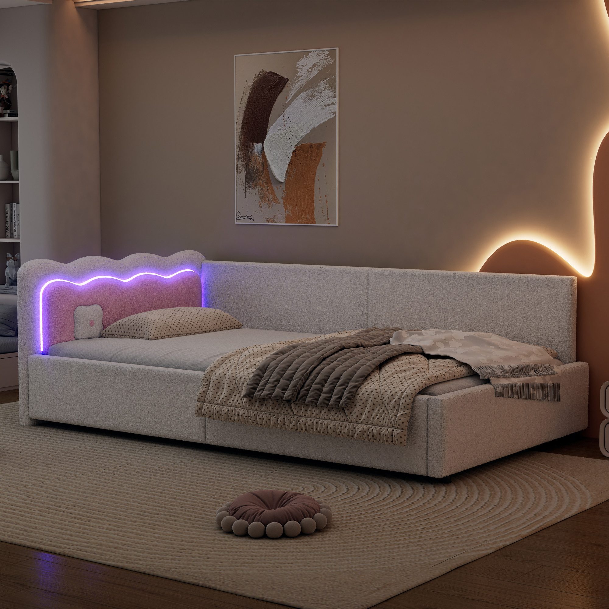 Merax Daybett (1 tlg), Tagesbett 90x200cm mit LED, Sofabett Schlafsofa aus günstig online kaufen