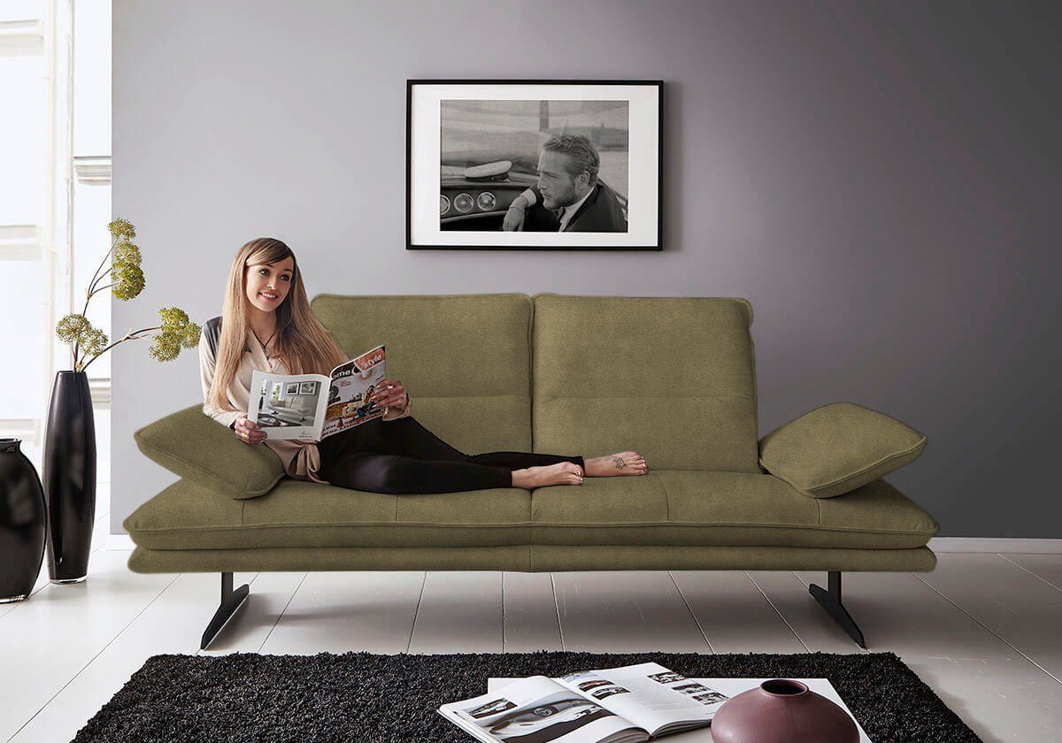 W.SCHILLIG 2-Sitzer broadway, Designsofa mit tollem Sitzkomfort, Breite 216cm, Sitztiefenverstellung, Kopfteil- & Seitenteilverstellung, Breite 216cm