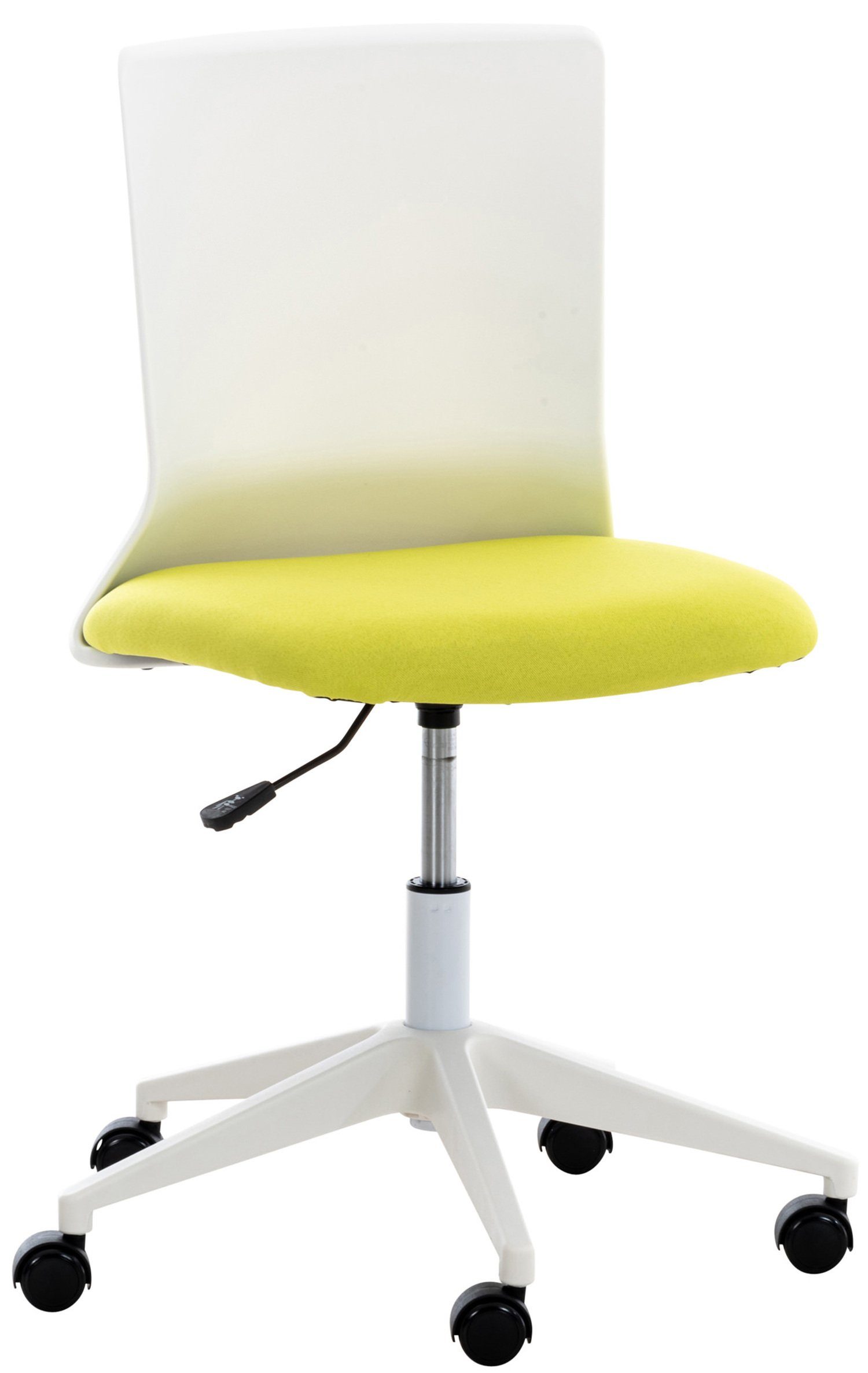 TPFLiving Bürostuhl Apollo mit bequemer Rückenlehne - höhenverstellbar und 360° drehbar (Schreibtischstuhl, Drehstuhl, Chefsessel, Bürostuhl XXL), Gestell: Kunststoff weiß - Sitzfläche: Stoff grün