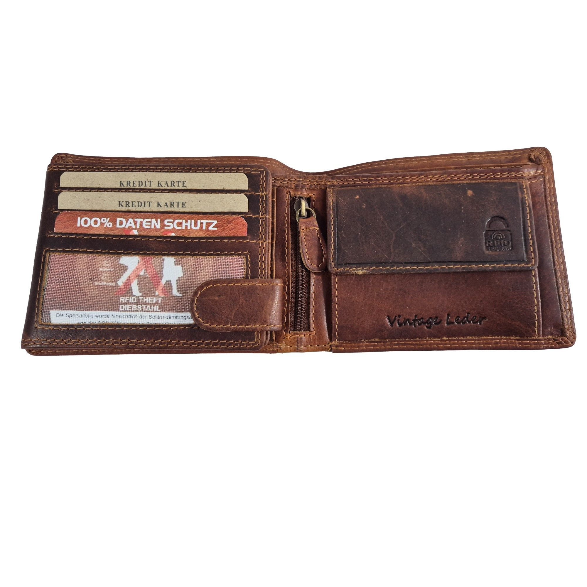 Einkaufszauber Geldbörse Echt Büffel-Leder Herren Geldbeutel Motorrad Born günstig online kaufen