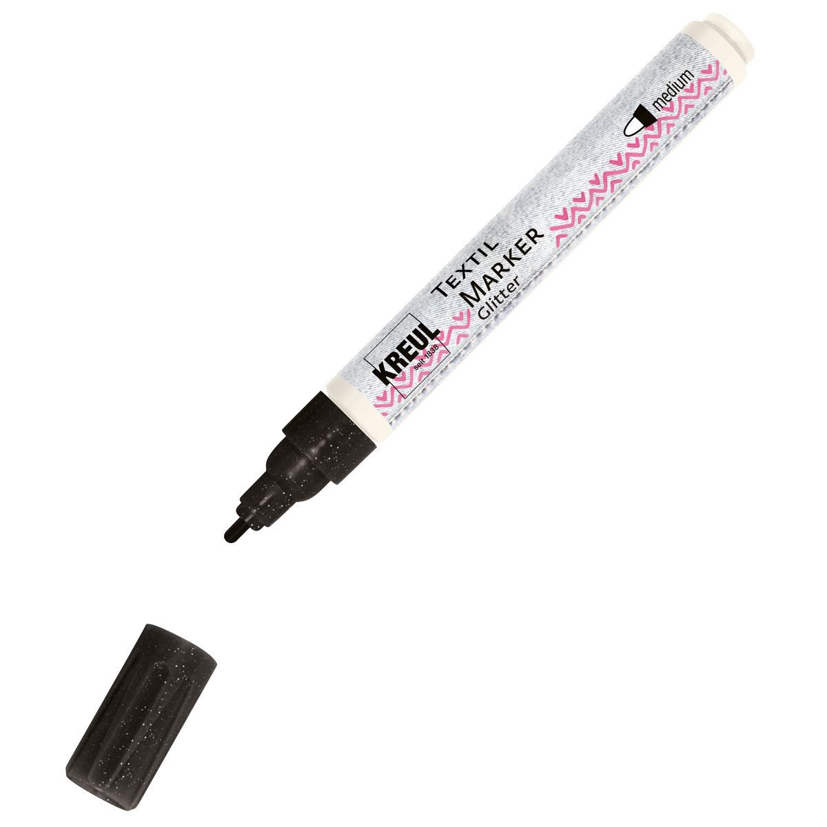Textilmarker KREUL Textilmarker Glitter medium schwarz