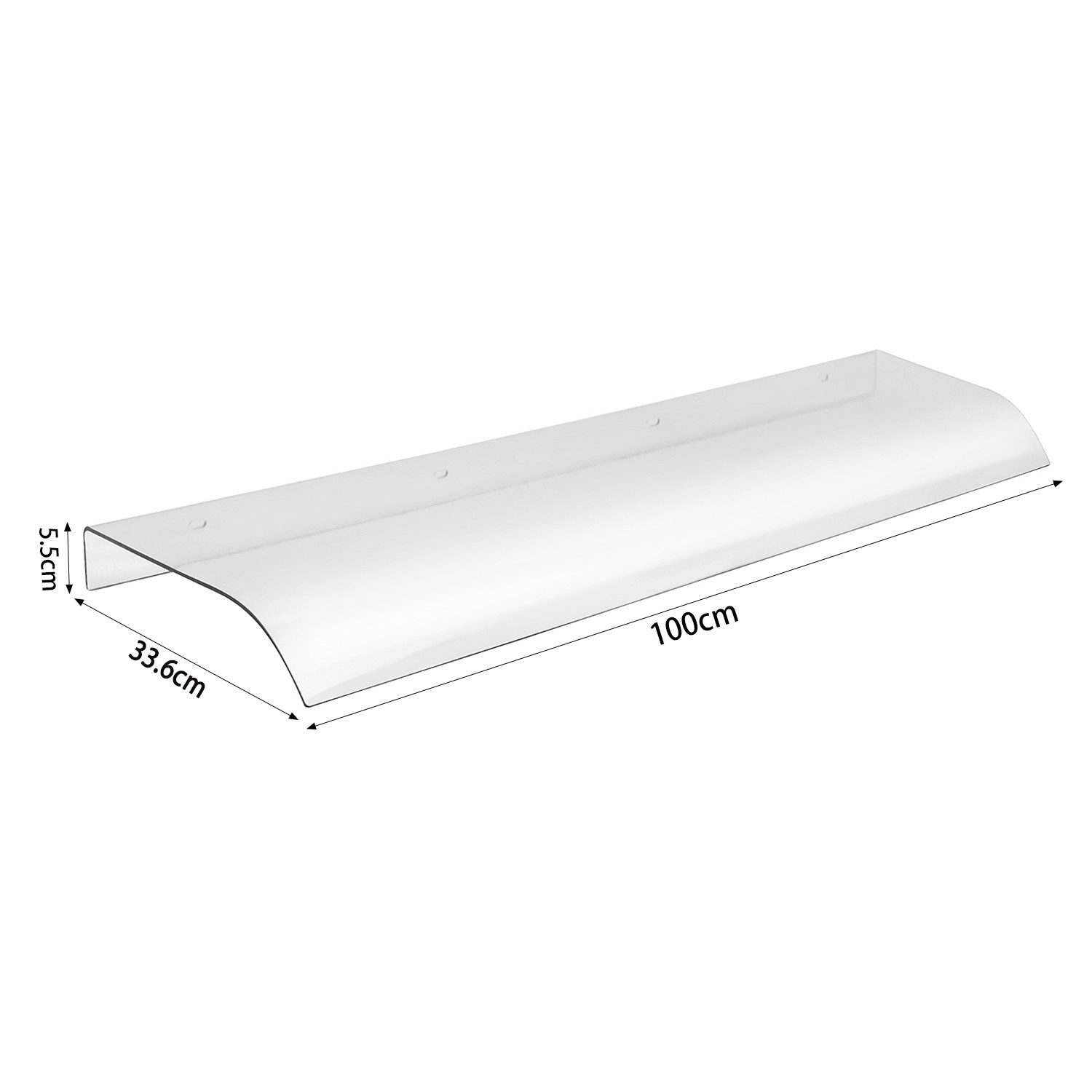 DARDVORLAG Vordach Haustür Überdachung, Pultvordach, Türdach, 34x100cm (1 St), aus Polycarbonat-Material, inklusive Zubehör – Bild 4 von 5