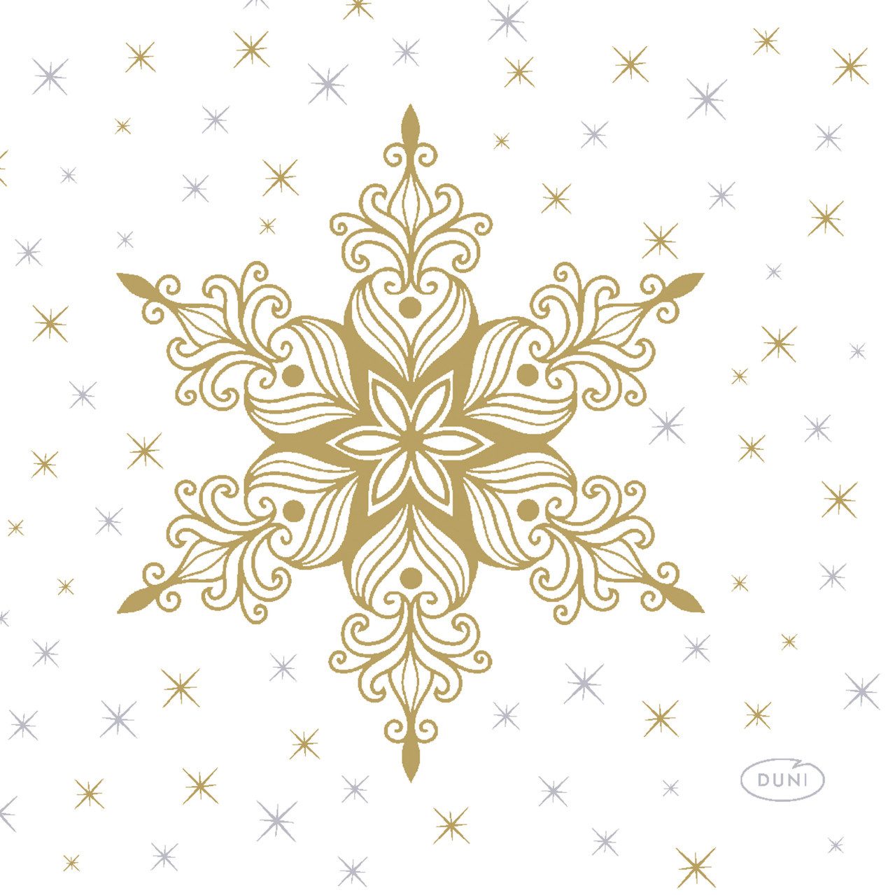 Duni Weihnachtsfigur Duni Servietten Snowstars White multi 24 x 24 cm -