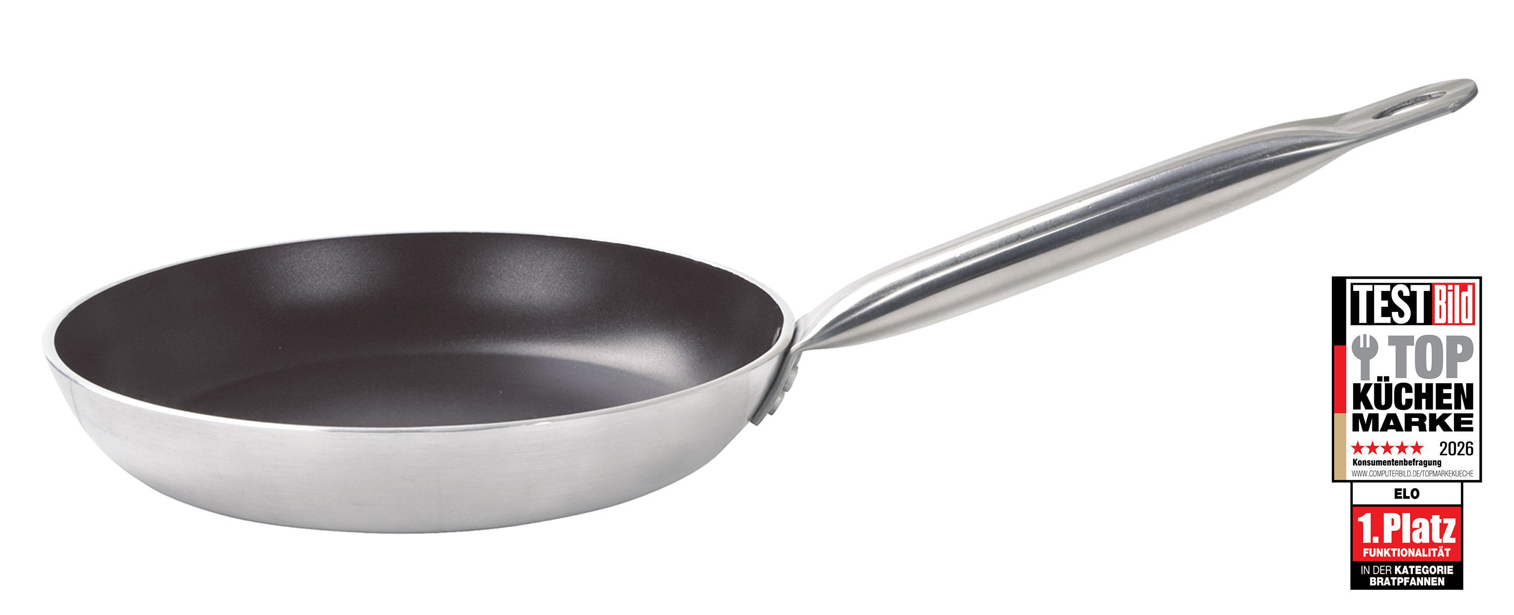 Elo Bratpfanne Bistro Line, Aluminium (1-tlg), langer, handlicher Edelstahl Profi Griff, Induktion
