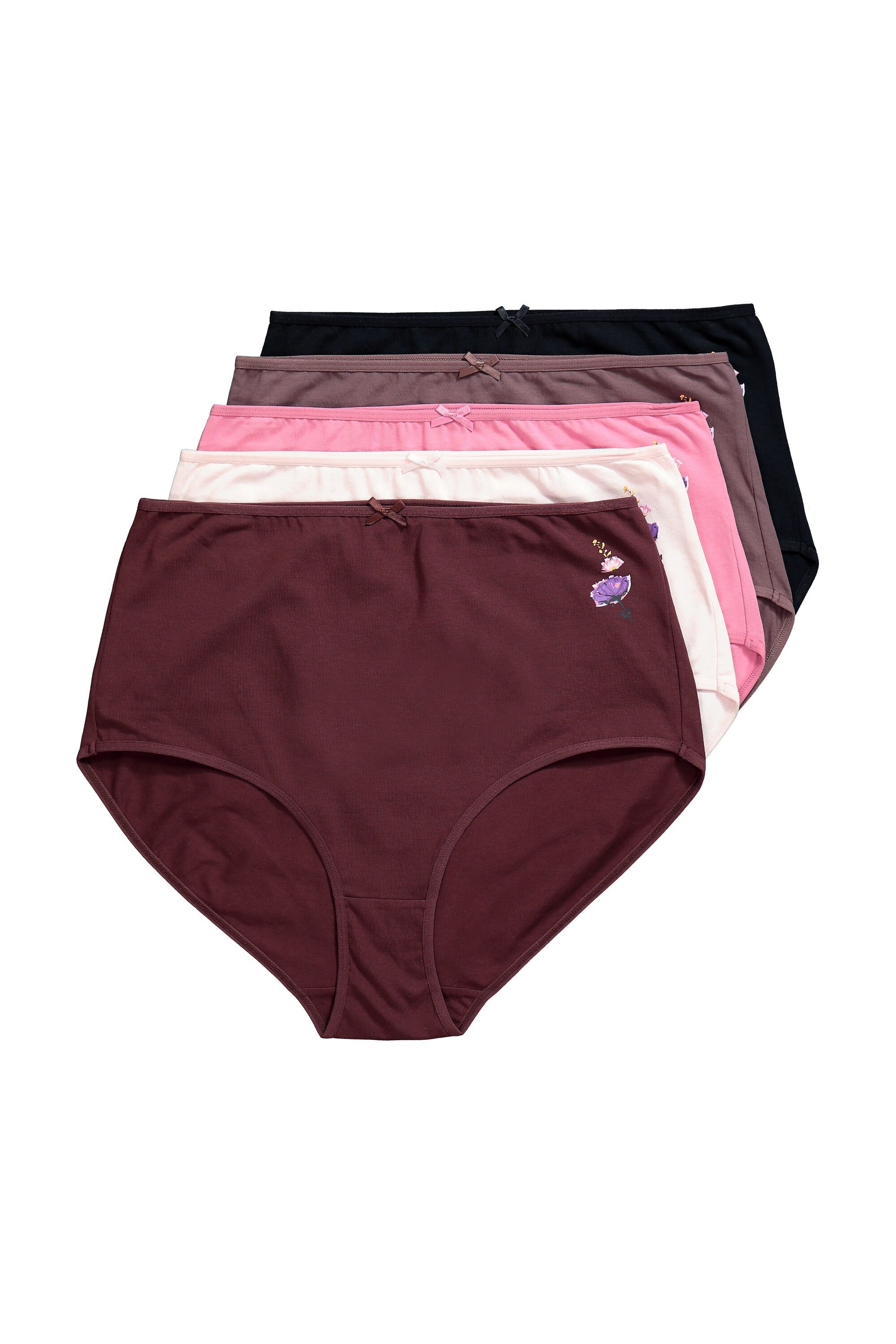 Ulla Popken Maxislip Maxislips 5er-Pack seitliche Blüte