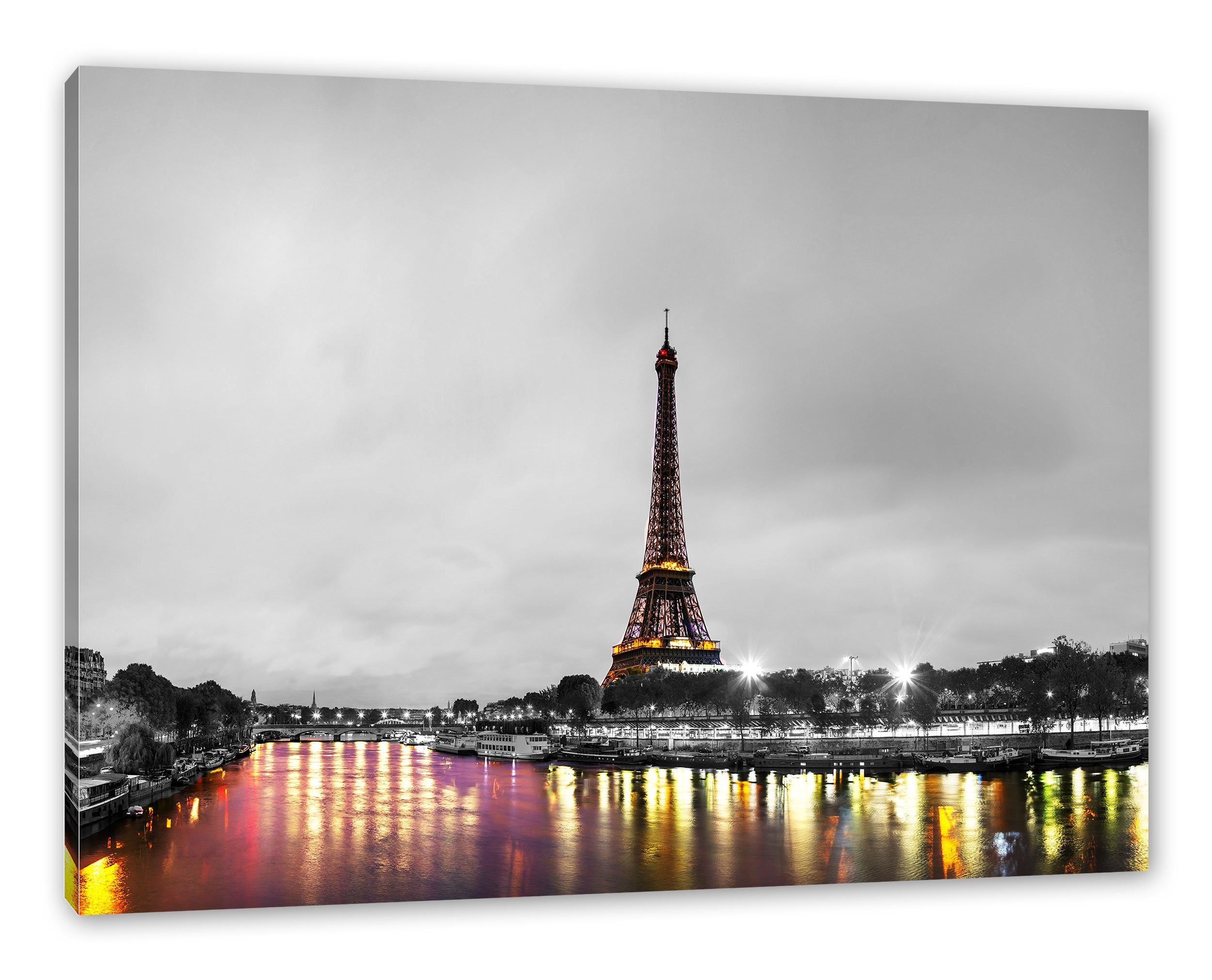 Pixxprint Leinwandbild Eifelturm in Paris, Eifelturm in Paris (1 St), Leinwandbild fertig bespannt, inkl. Zackenaufhänger
