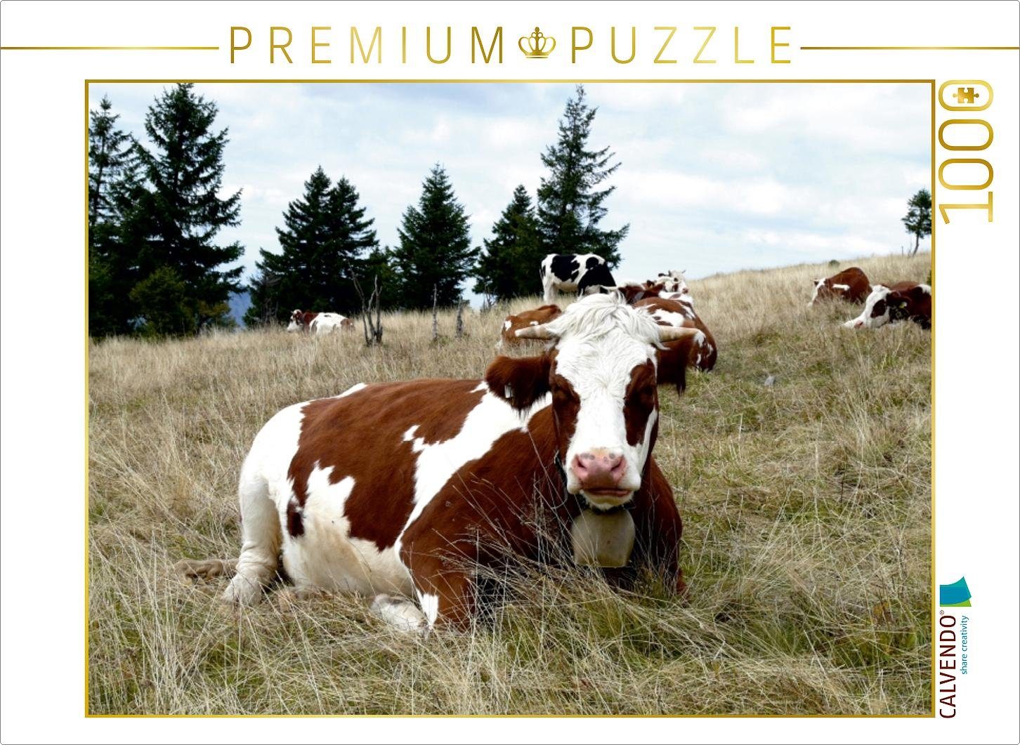CALVENDO Puzzle CALVENDO Puzzle Schwarzwald und Kühe im Hochformat 1000 Teile Lege-Größe 64 x 48 cm Foto-Puzzle Bild von Stefanie Goldscheider, 1000 Puzzleteile