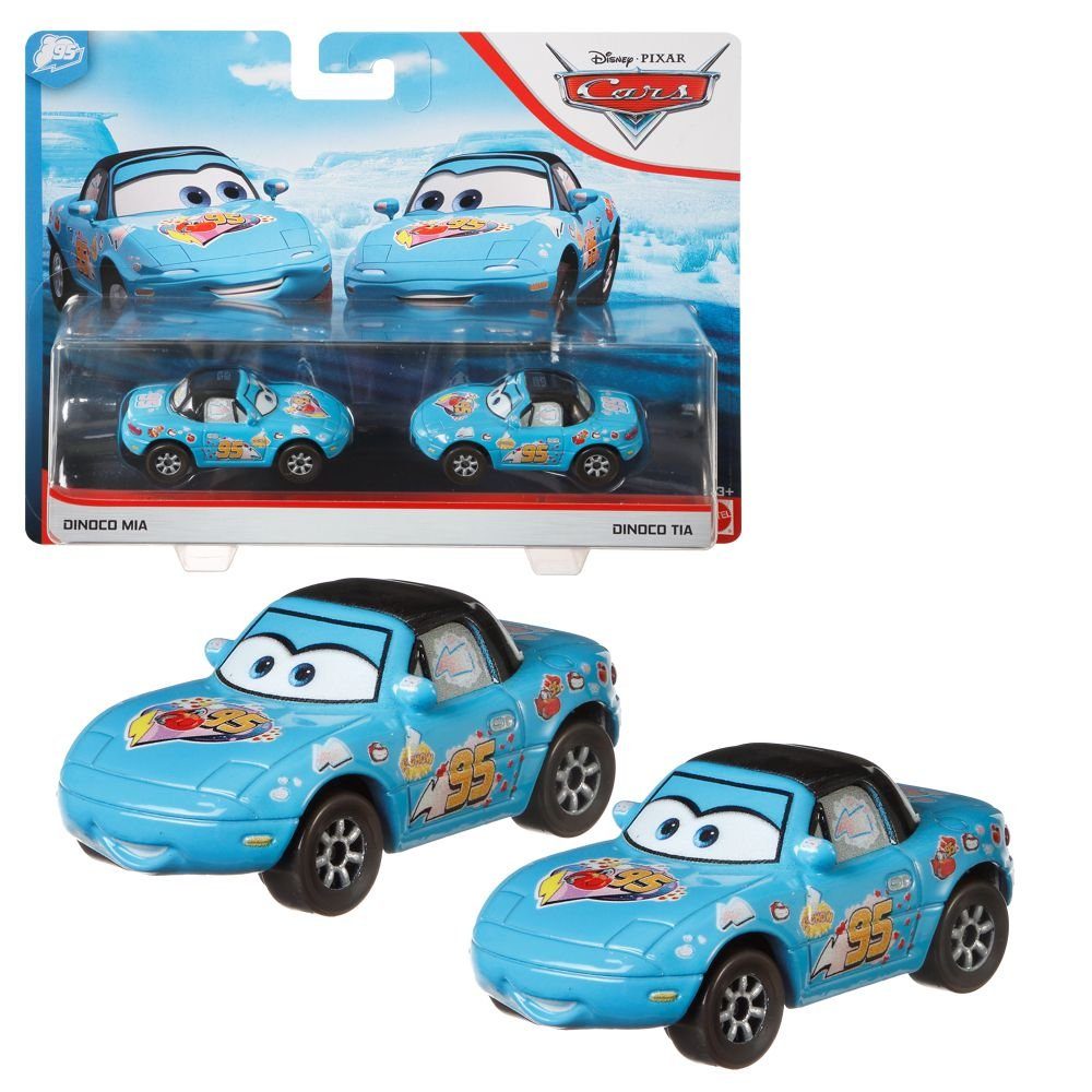 Disney Cars Spielzeug-Rennwagen Cast Tia & Cars Dinoco Fahrzeug Auswahl Modelle Mia Die 1:55 Doppelpack Disney