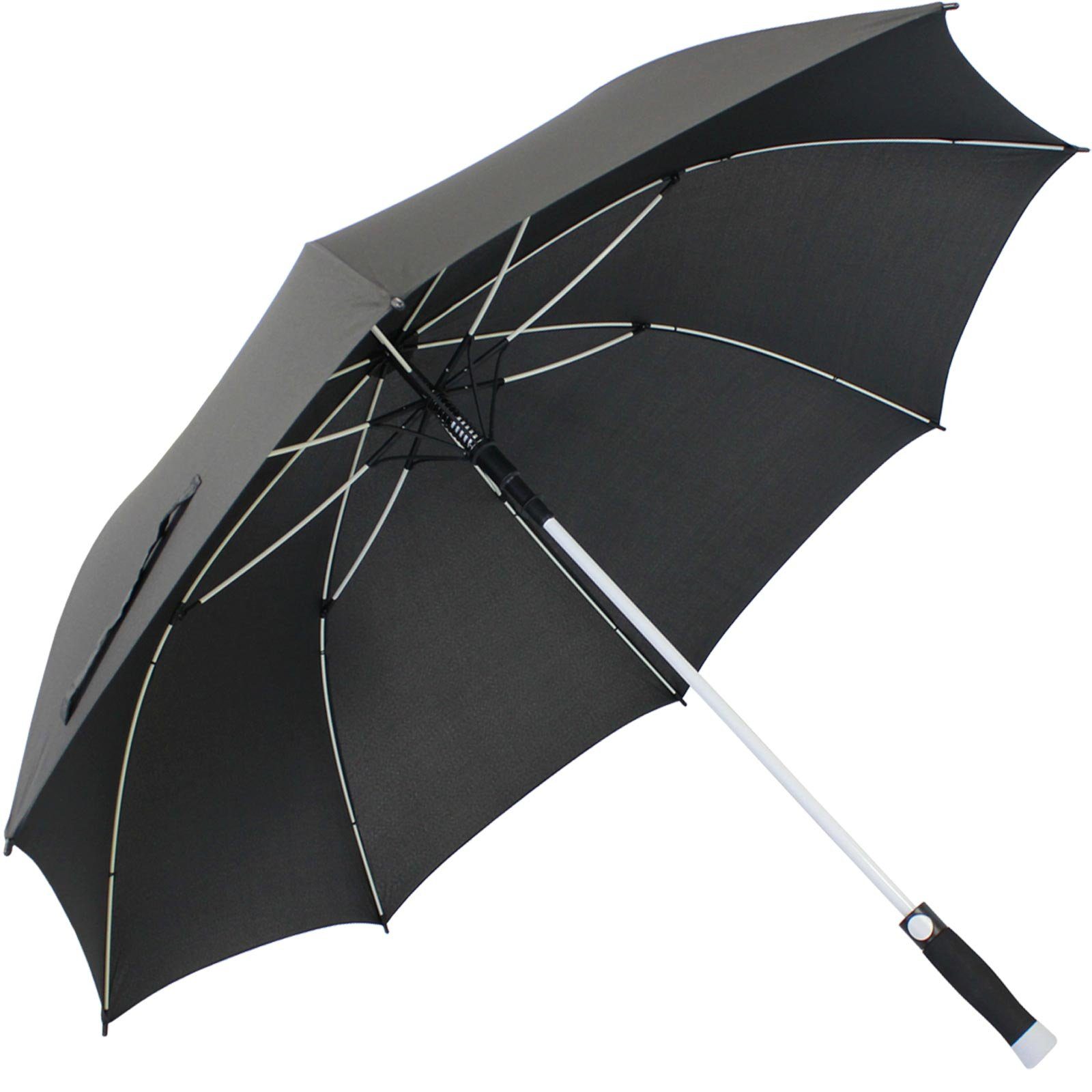 iX-brella Stockregenschirm XXL Golf Fiberglas Automatik mit farbigem Gestell, einzigartig