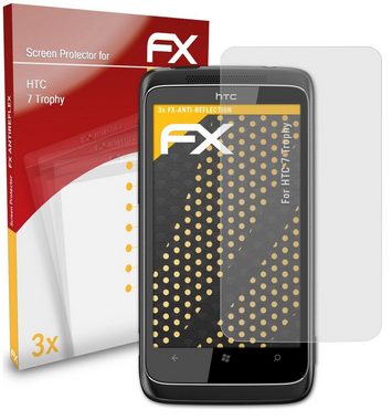 atFoliX Schutzfolie für HTC 7 Trophy, (3 Folien), Entspiegelnd und stoßdämpfend