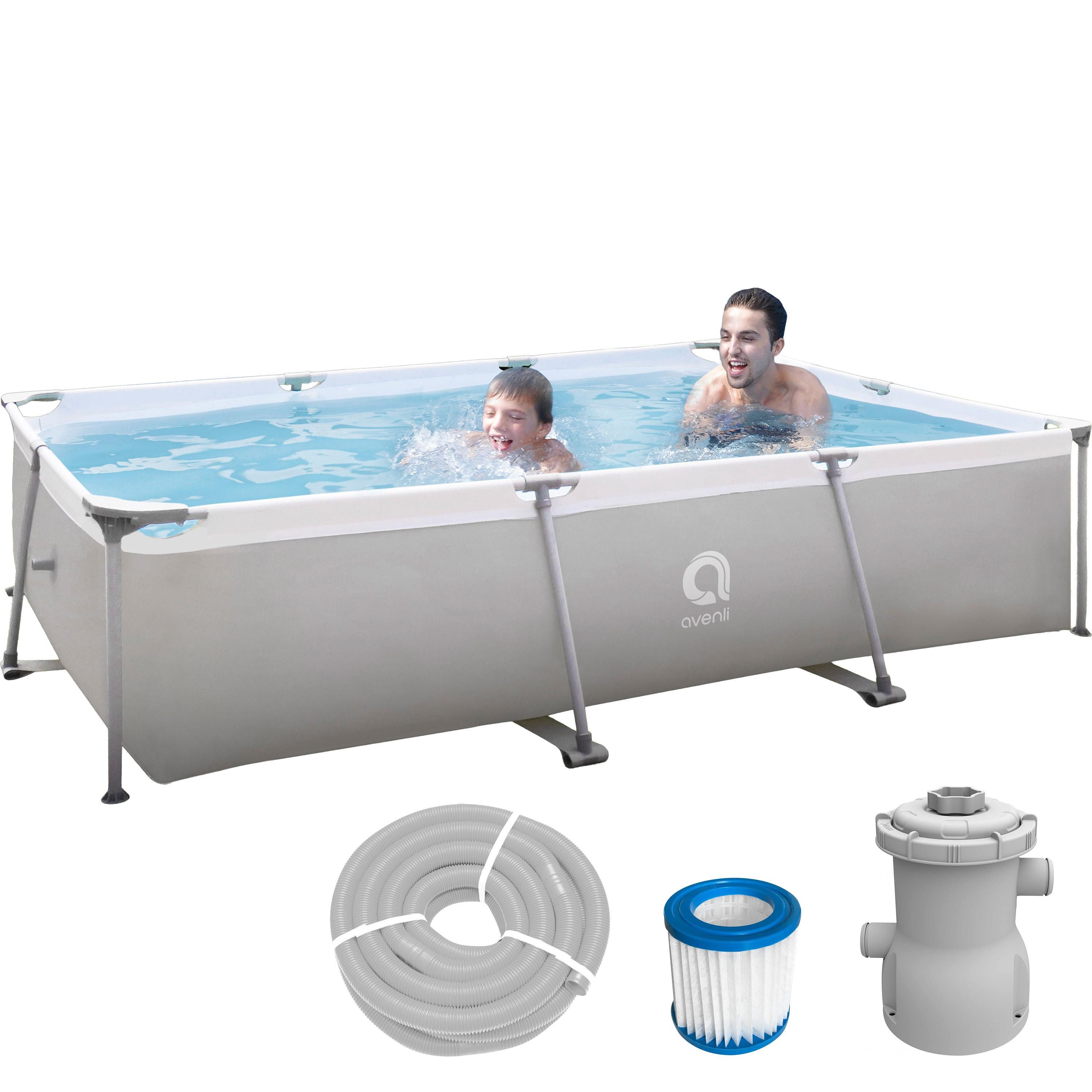Avenli Framepool Frame Rectangular Pool Set 300 x 207 x 65 cm (Stahlrahmenpool Komplettset, Mit Pumpe), Inklusive Pumpe