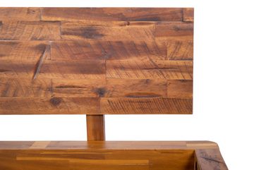 Junado® Holzbett Mayfield, massives lackiertes Akazienholz, 180 x 200 cm, naturfarben