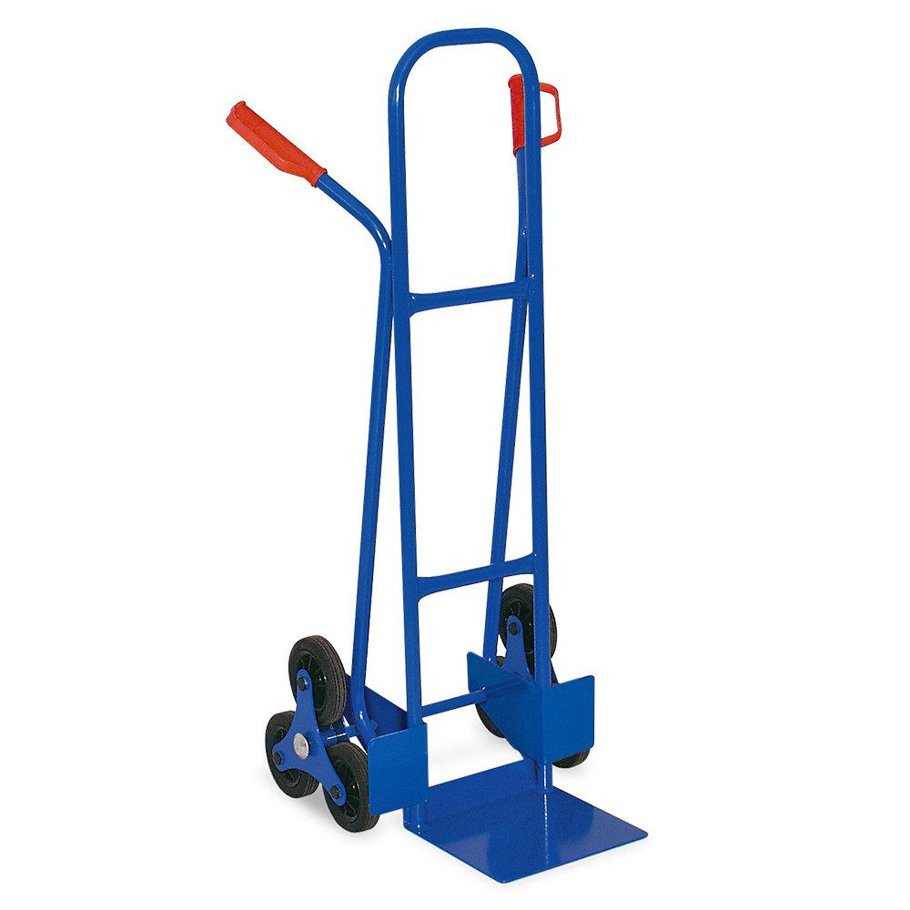 BRB-Lagertechnik Treppensackkarre Treppenkarre aus Stahl, BxTxH 520x560x1210 mm, Für den sicheren Transport auf Treppen