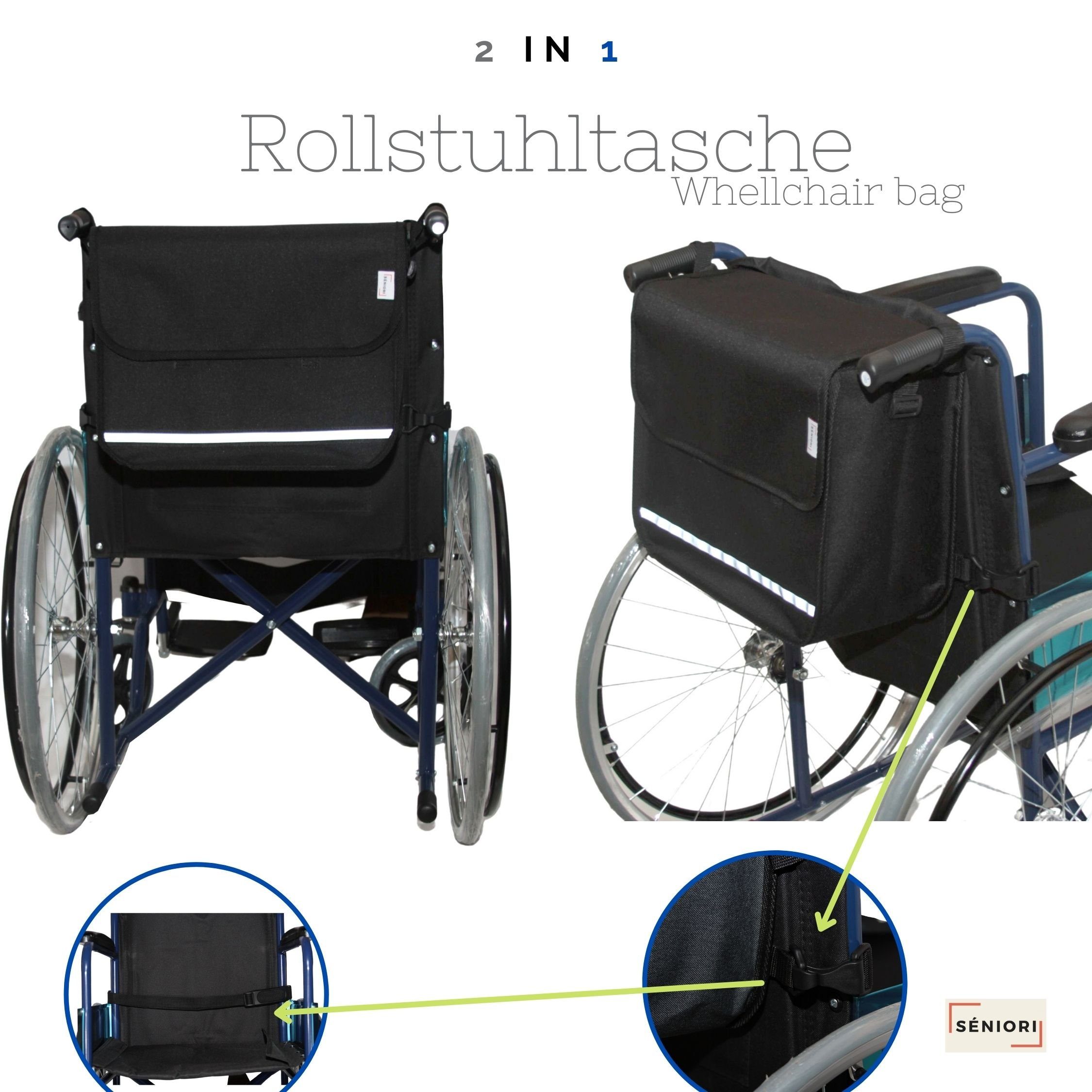 Seniori Aufbewahrungstasche SENIORI Rollator / Rollstuhl Tasche Rollatortasche Rollstuhltasche, 2. Schwarz_Classic – Bild 3 von 5