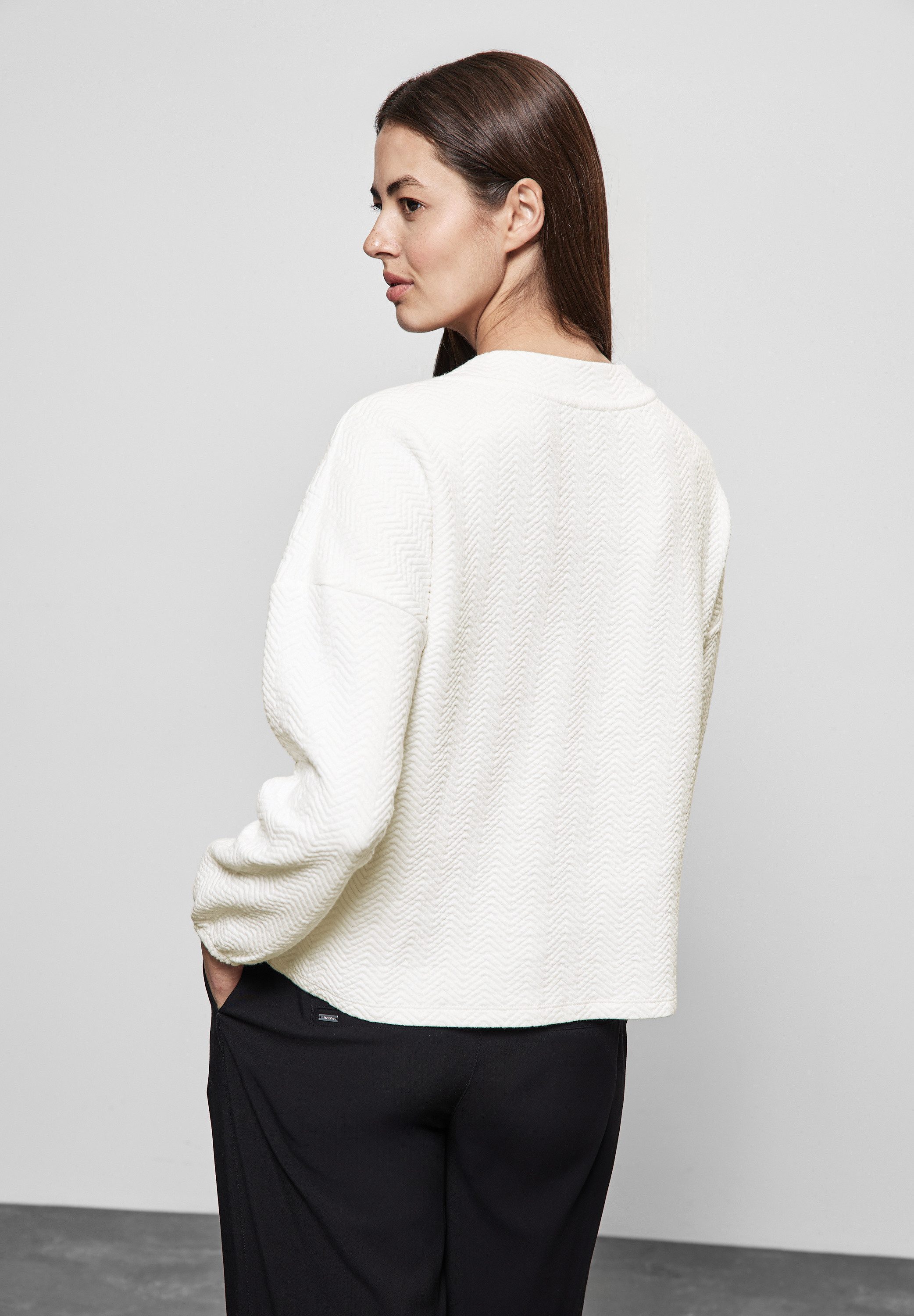 STREET ONE Langarmshirt mit Materialmix günstig online kaufen