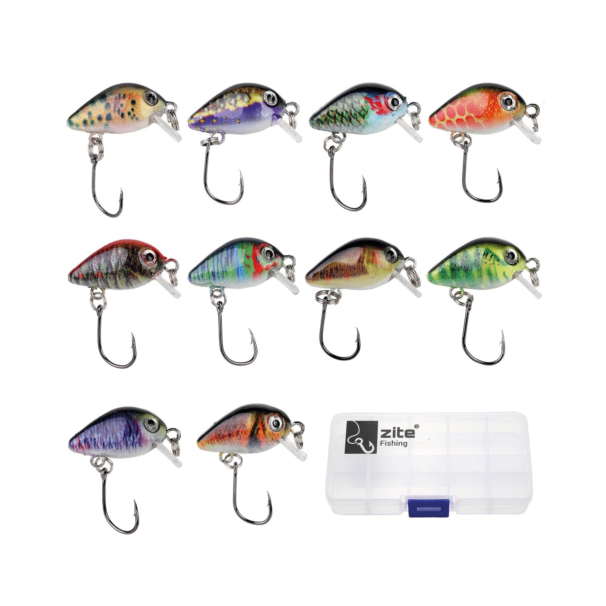 Kunstköder Mini-Wobbler-Set 1,8 g 2,3 cm Ultra-Light-Angeln Forelle 10 Stück