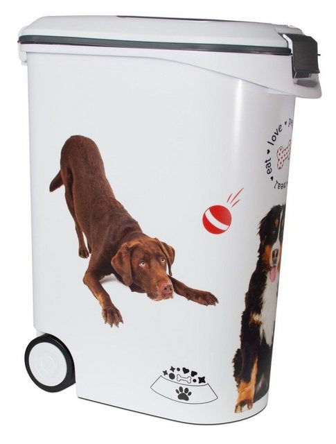 Curver Futterbehälter CURVER Futtercontainer Hund mit Motiven 54 Liter mit Rädern