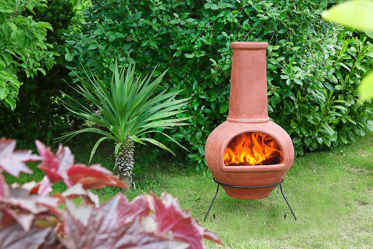 Feuerstelle Großer original mexikanischer Aztekenofen Terrassenofen aus Terracotta