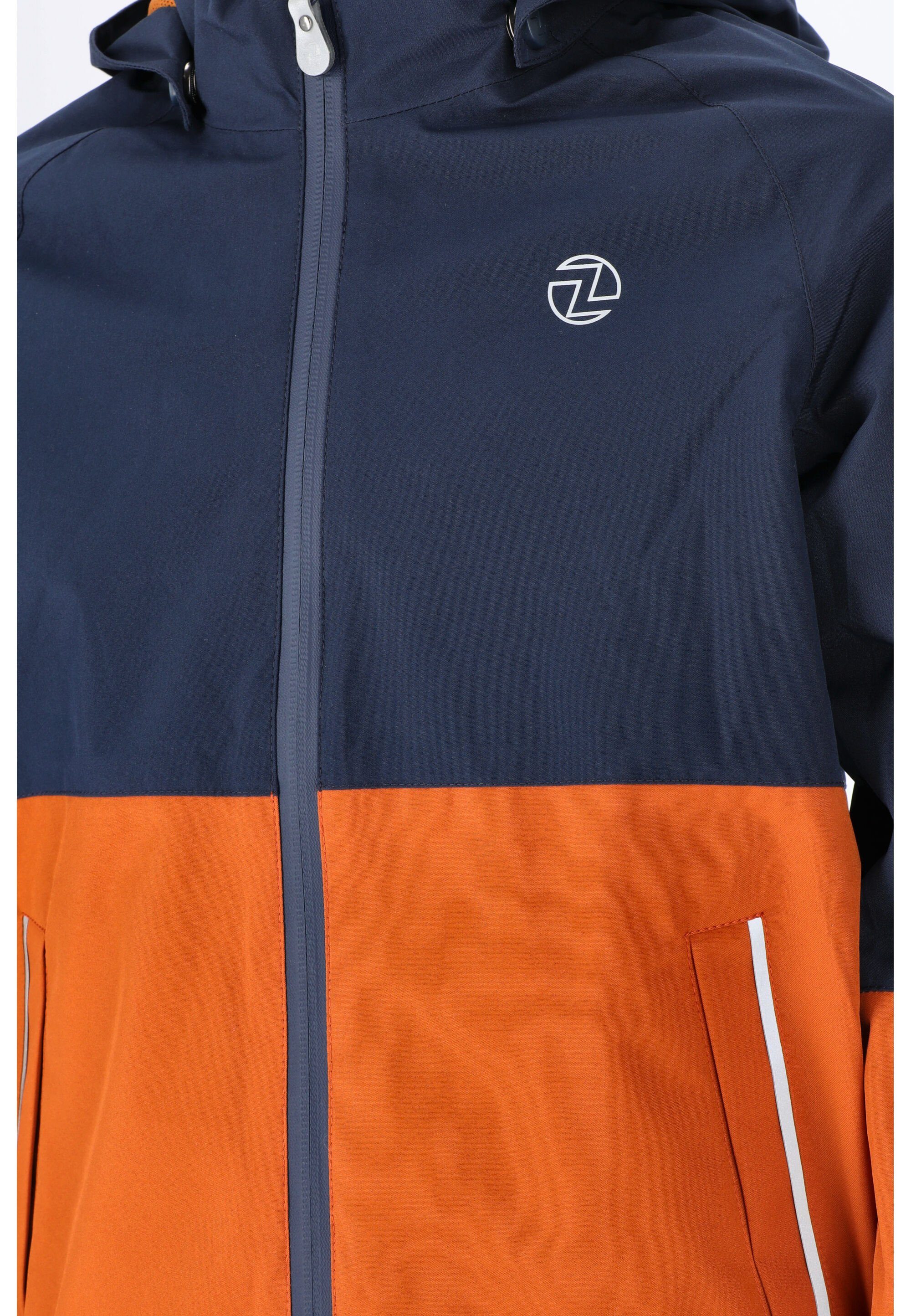 Skijacke Nähten blau-orange ZIGZAG getapten mit Dallas