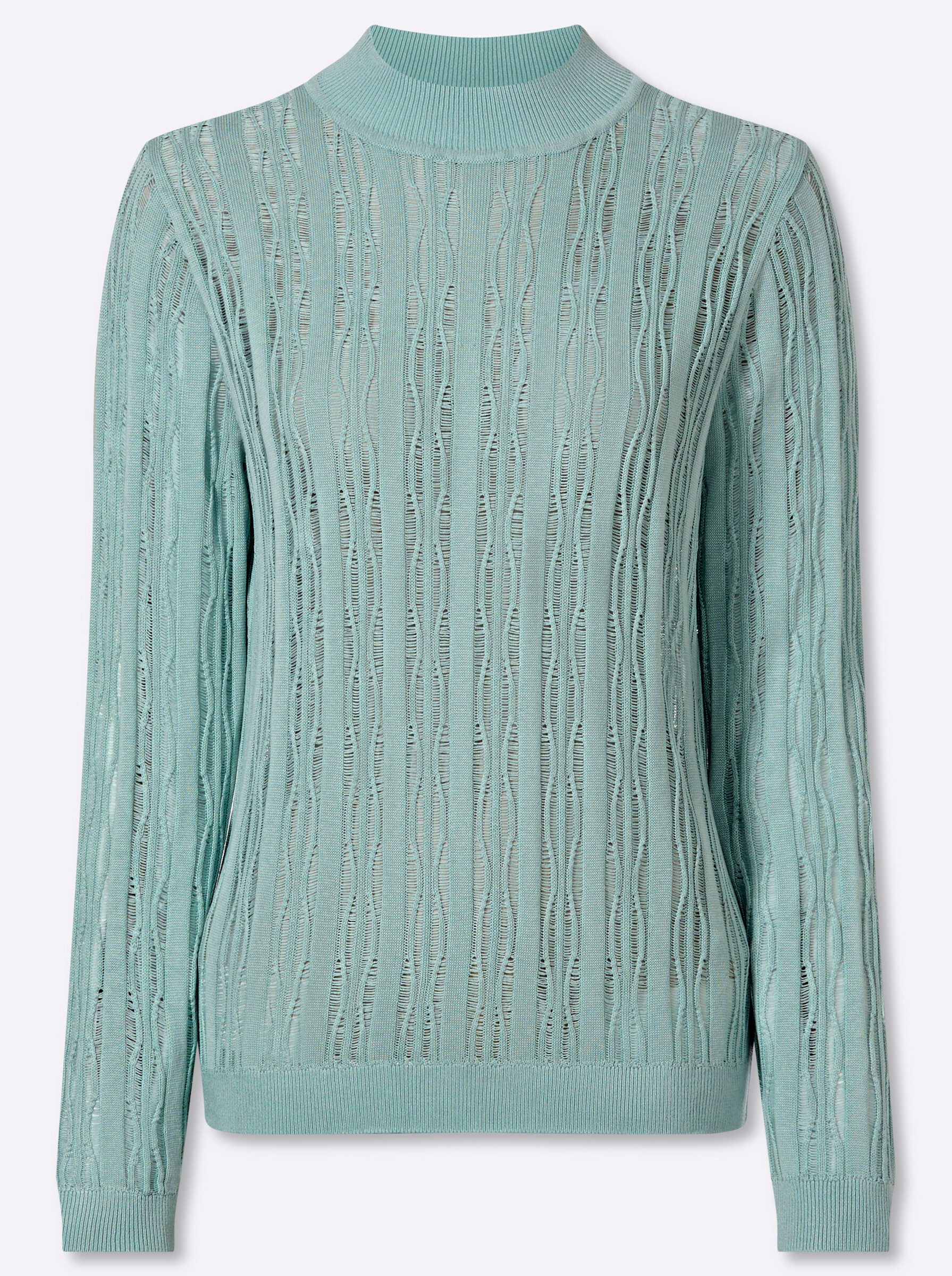 Strickpullover Stehkragen-Pullover Langarm