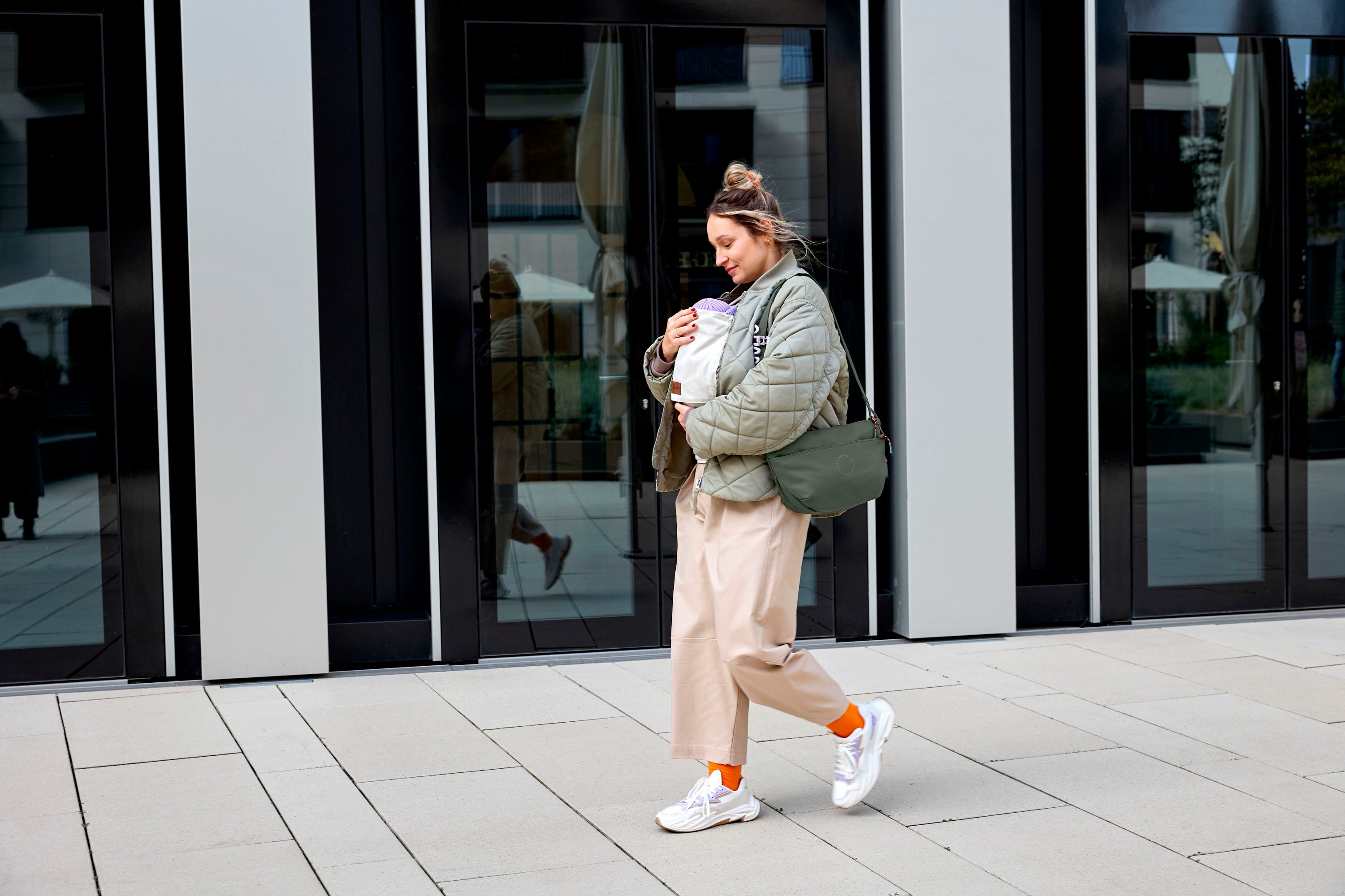 LÄSSIG Kinderwagen-Tasche Green Label, Buggy Bum Bag, dark olive, mit Kinderwagenbefestigung