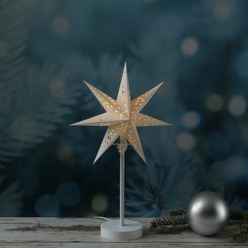 MARELIDA LED Stern LED Papierstern Leuchtstern Weihnachtsstern 7-zackig stehend 42cm, LED Classic, warmweiß (2100K bis 3000K)