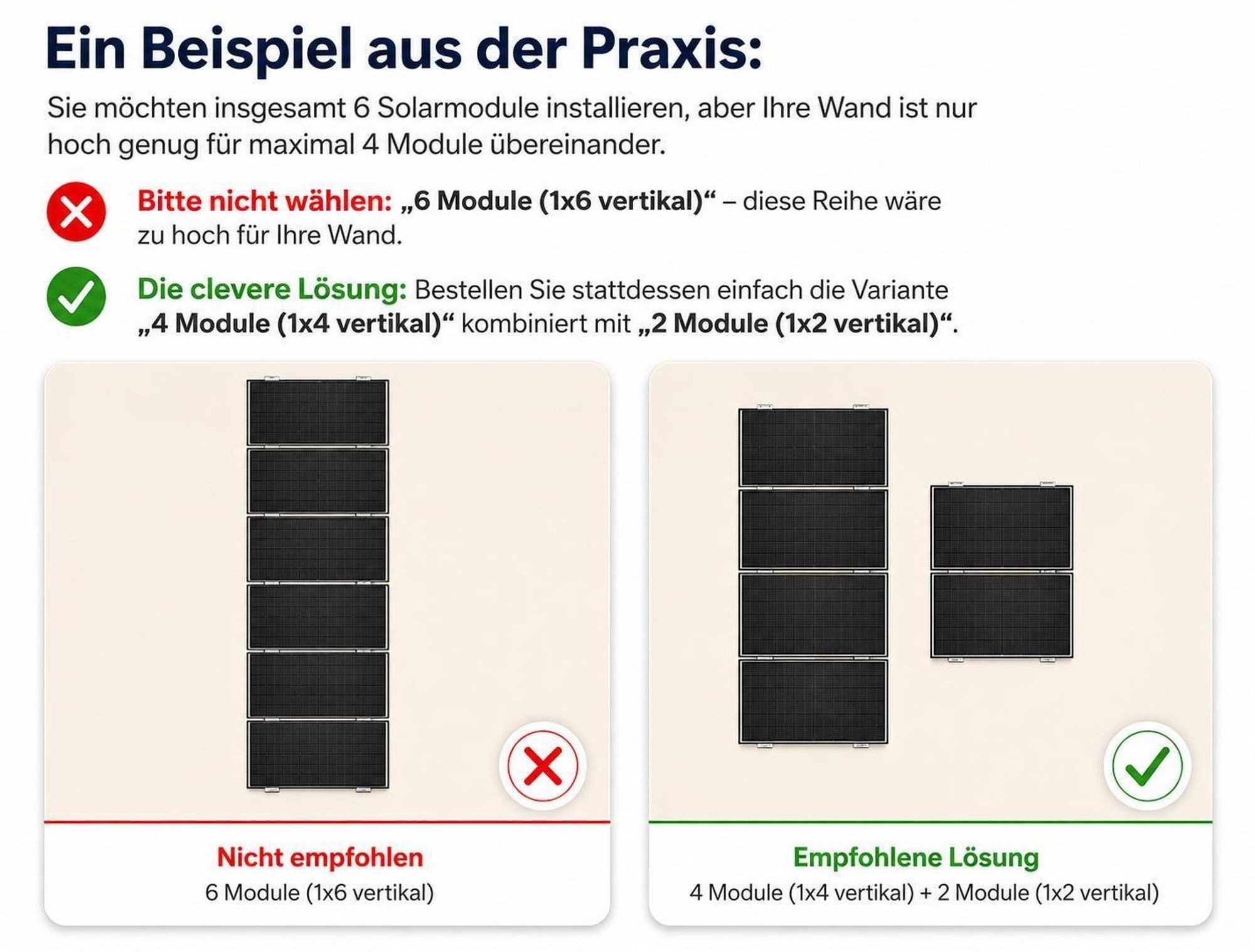 POWERNESS Solarmodul-Halterung Fischer Fassadenhalterung für Balkonkraftwerk, (Solarmodul Wandhalterung, 2-tlg., Photovoltaik Halterung für Fassadenmontage, Aluminium, verschiedene Modulanzahlen)