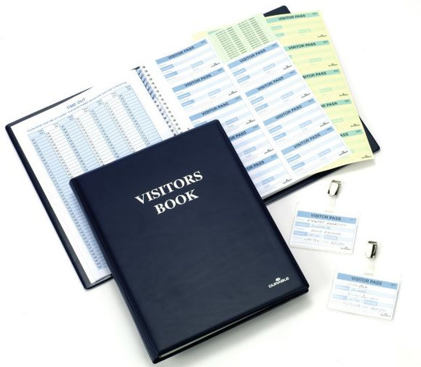 DURABLE Hinweisschild Besucherbuch Visitors Book 300 blau 60x90mm VE=300 Schilder