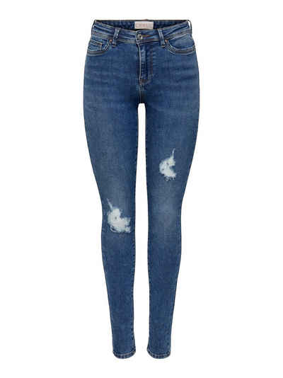 ONLY Skinny-fit-Jeans ONLWAUW MID SK DESTROY DNM BJ209 mit Destroyed Effekt