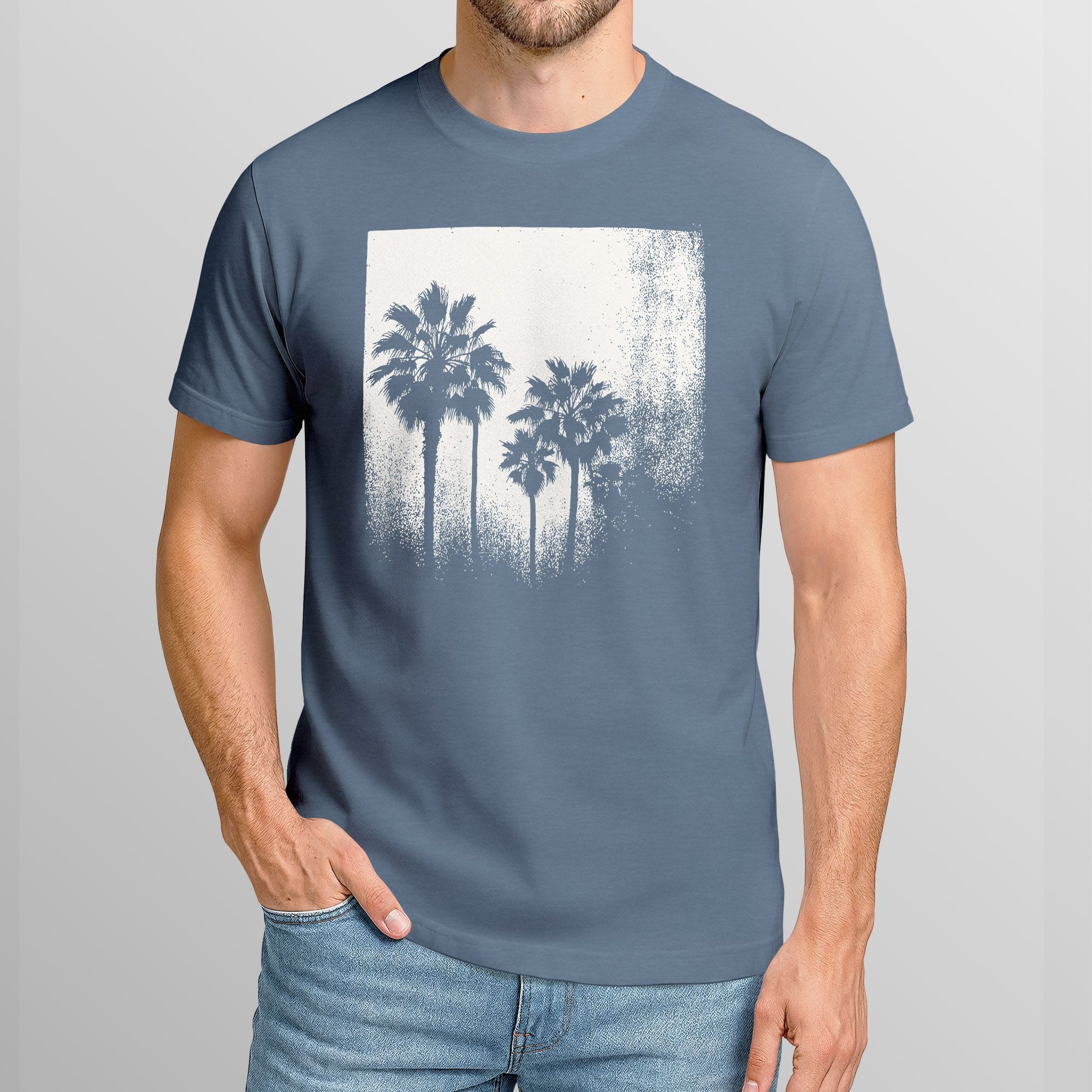 Neverless Print-Shirt Herren T-Shirt Palmen Fotoprint Vintage Style Frontpr günstig online kaufen