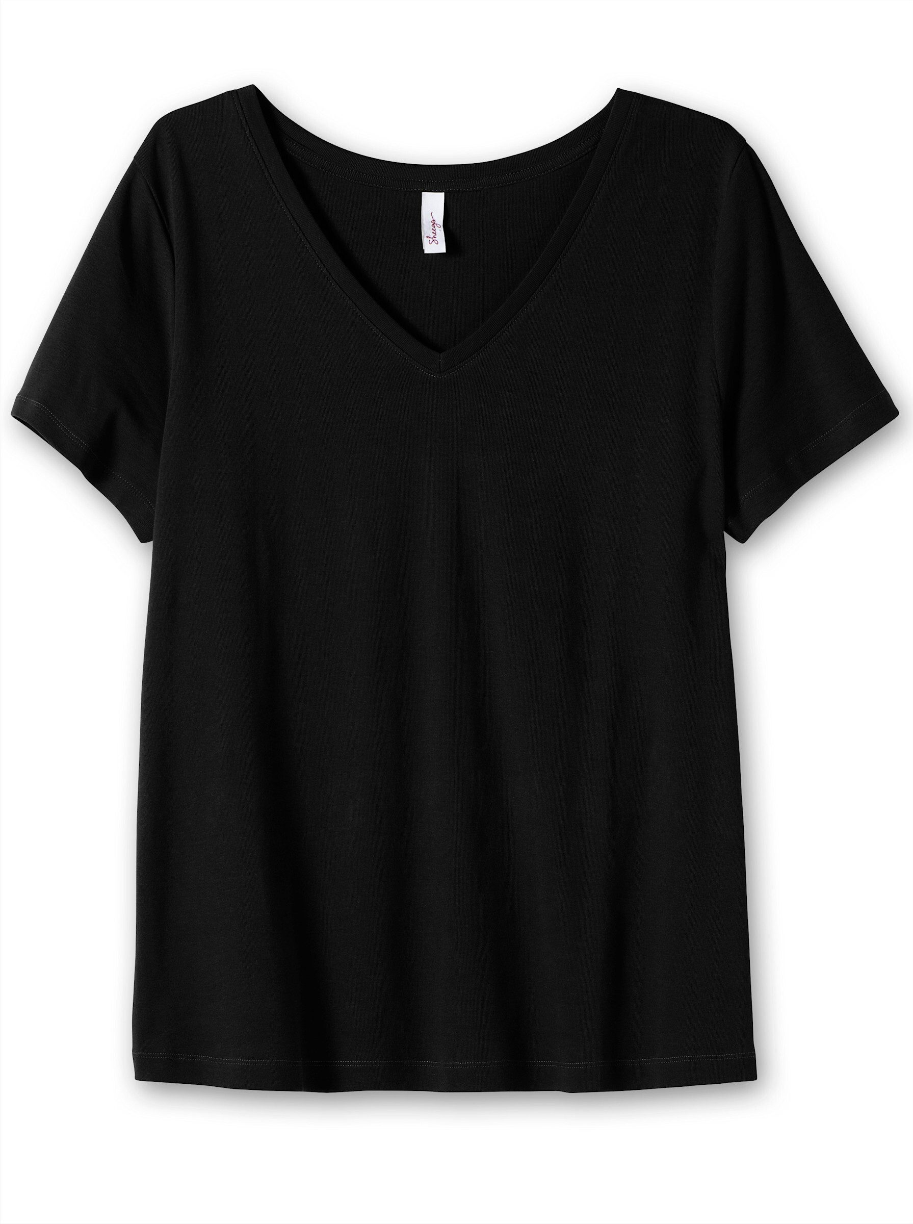 Sheego T-Shirt T-Shirt Kurzarm aus fein gerippter Qualität günstig online kaufen