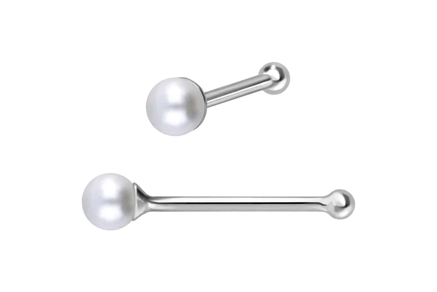 PIERCINGLINE Nasenpiercing 925er Silber Nasenstecker Pin SYNTHETISCHE PERLE günstig online kaufen