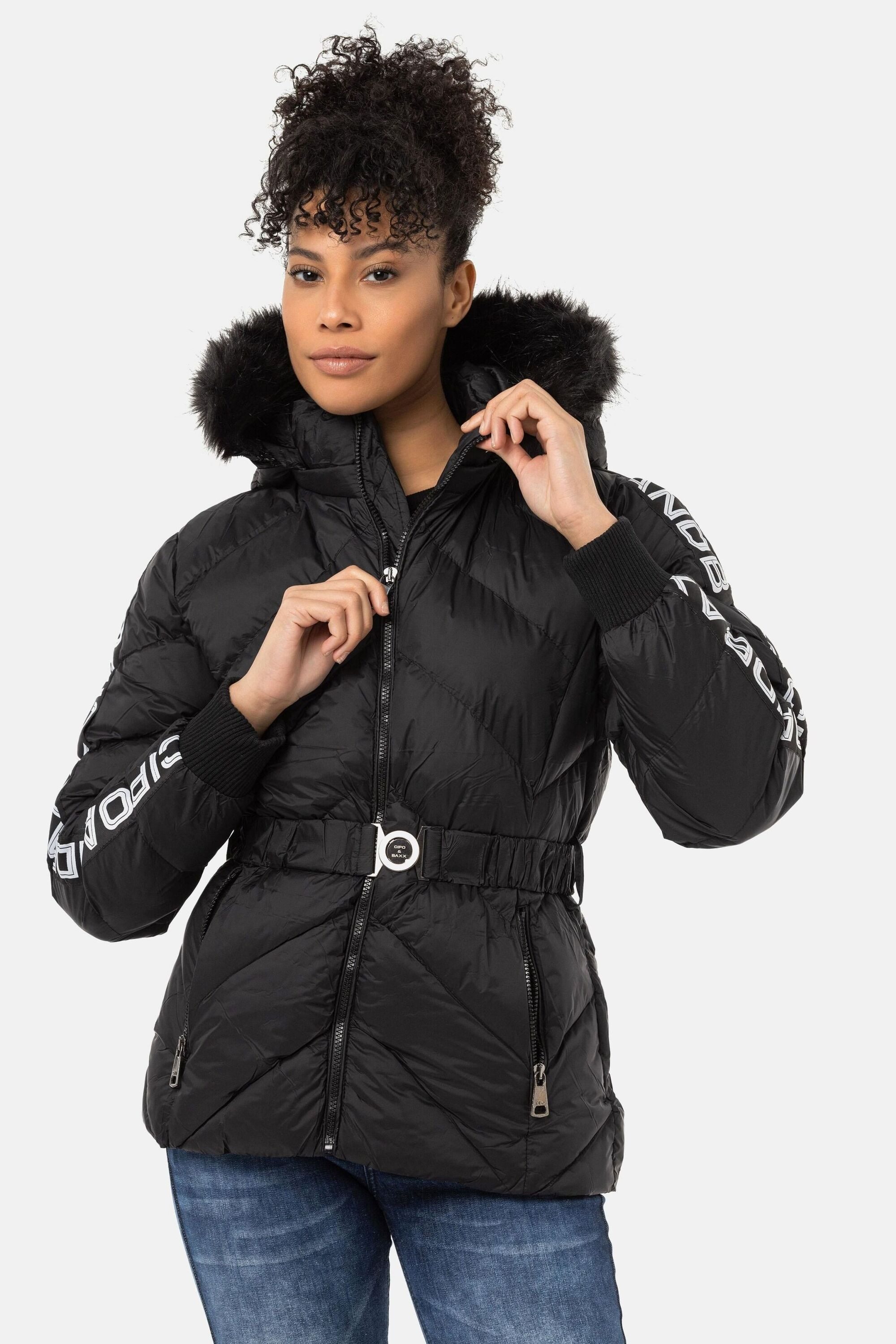 Cipo & Baxx Winterjacke Jacken mit Gürtel, WM133